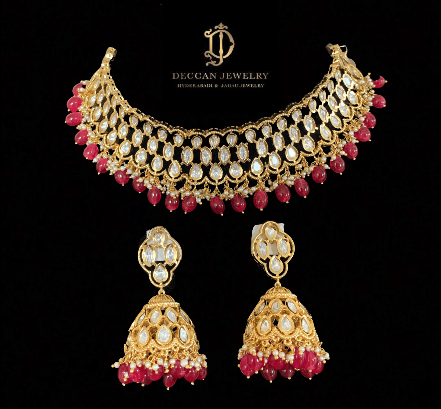 BR110 Melisa bridal set in rubies ( READY TO SHIP)