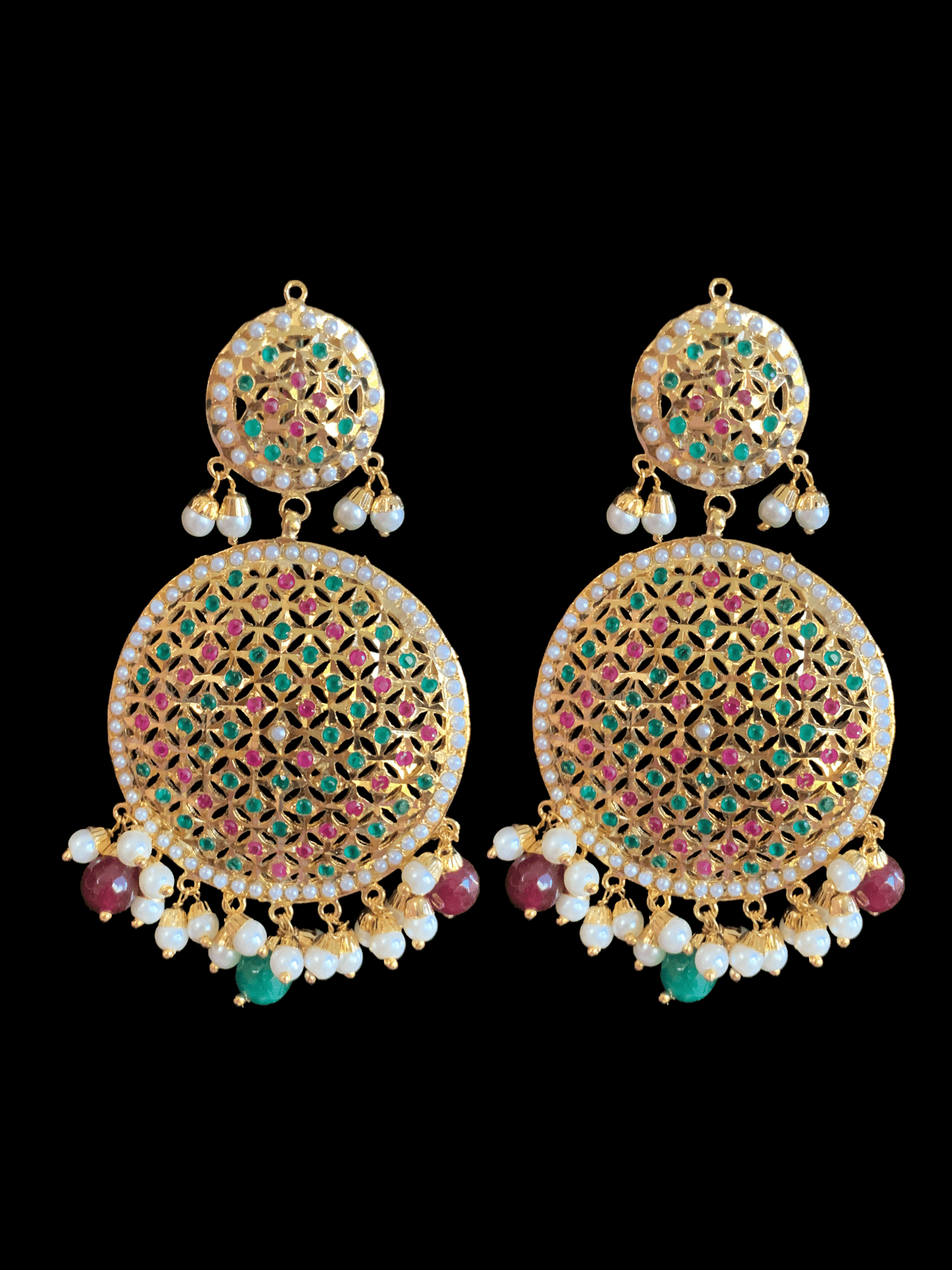NS245 Muniza neckalce set in ruby emerald (READY TO SHIP)