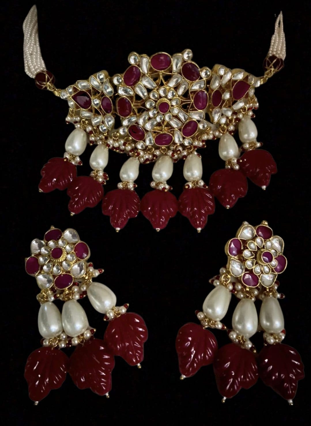 C226 Ria choker set in red ( READY TO SHIP)