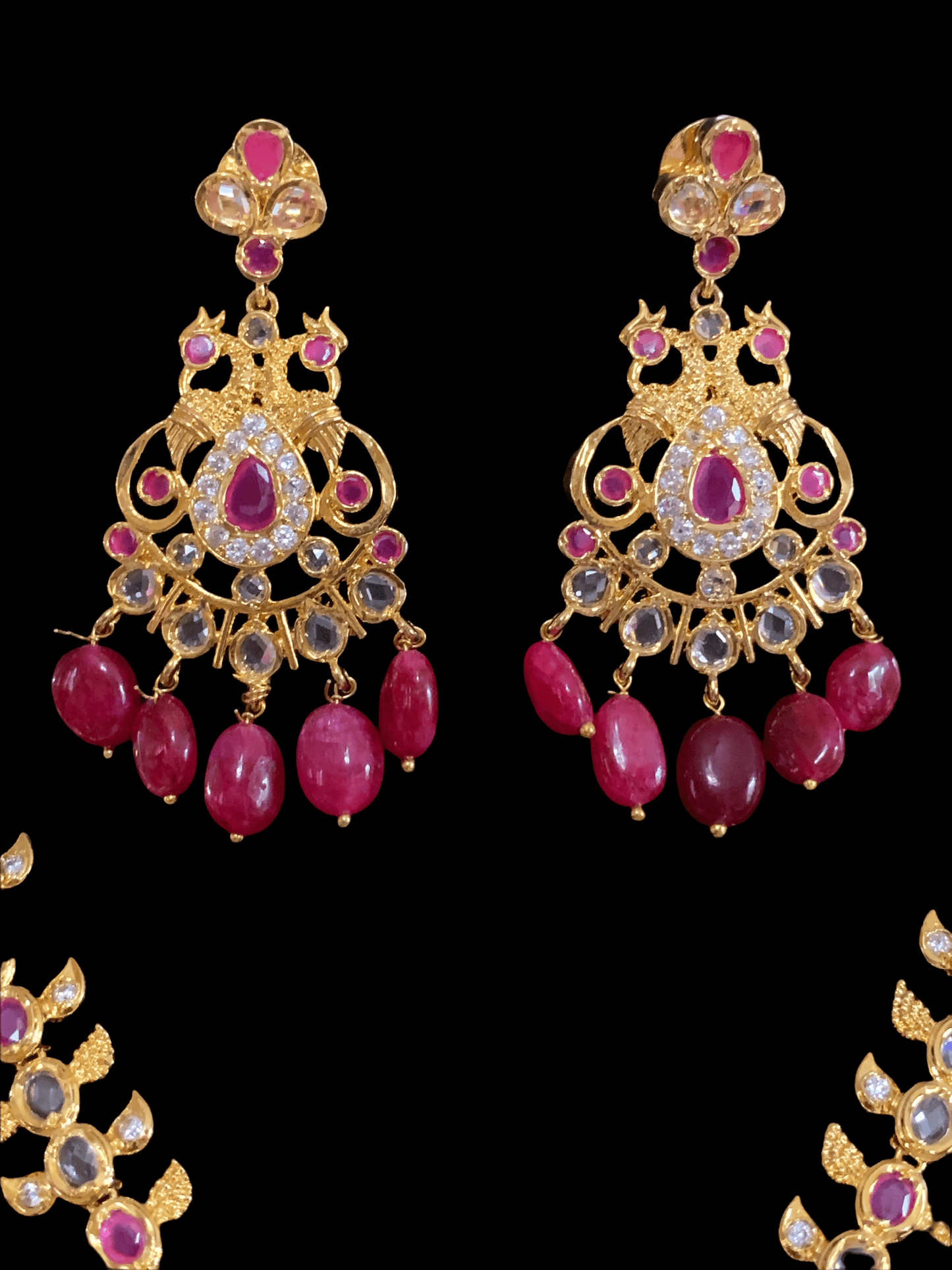NS152 Palak Ruby necklace set ( READY TO SHIP )