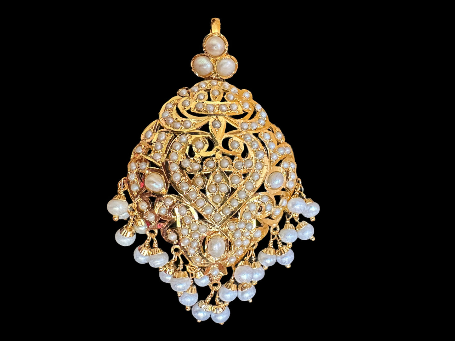 Fresh water pearl gold plated silver pendant set with earrings ( READY TO SHIP )
