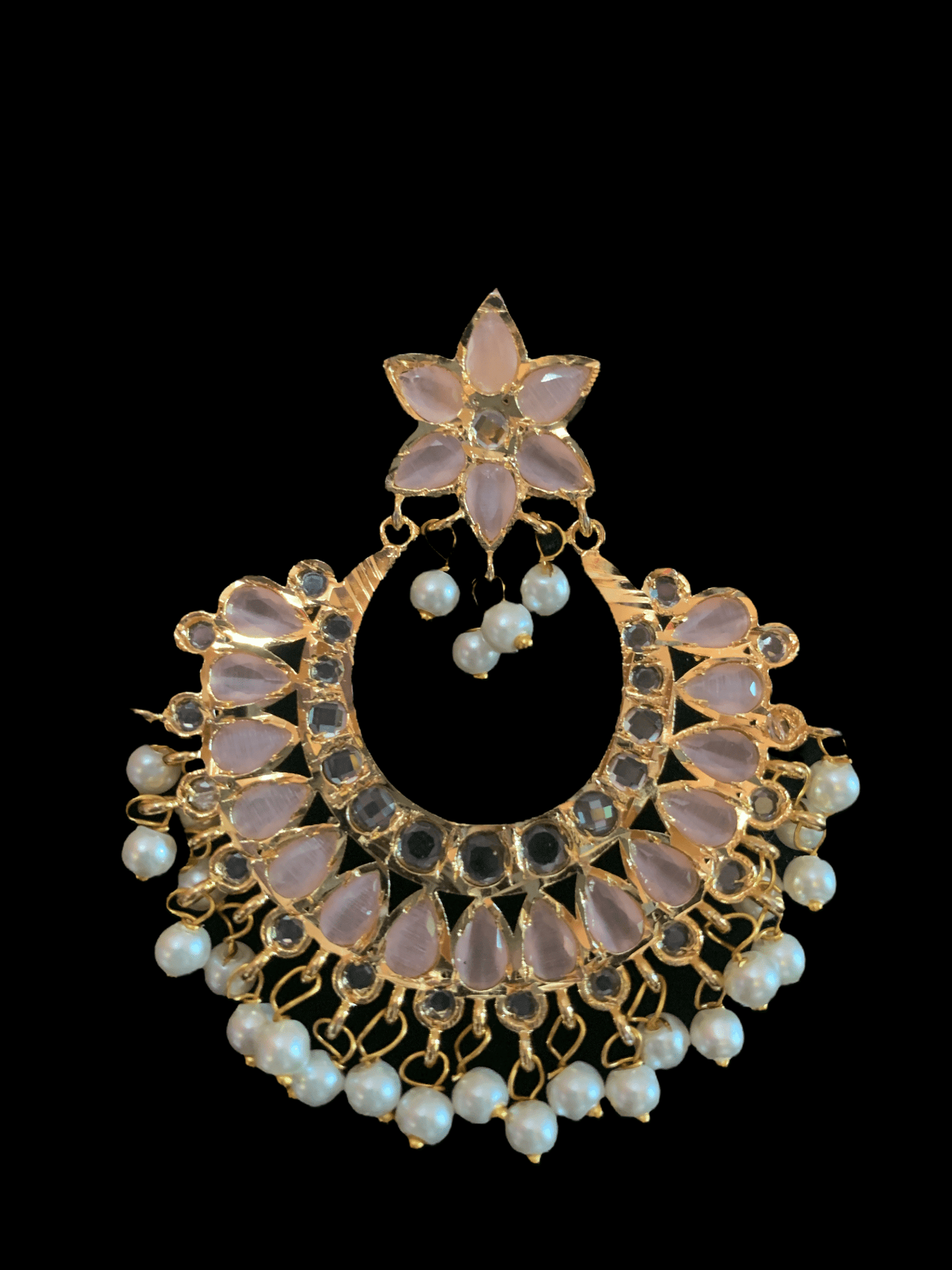 DER51 Subhana chandbali in pink ( READY TO SHIP )