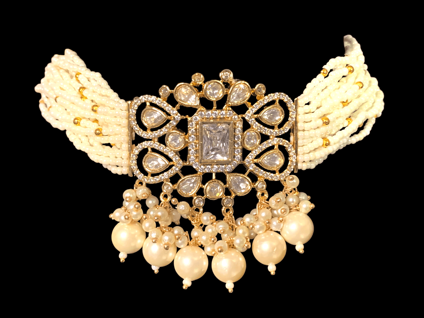 C169 polki choker in pearls ( READY TO SHIP )