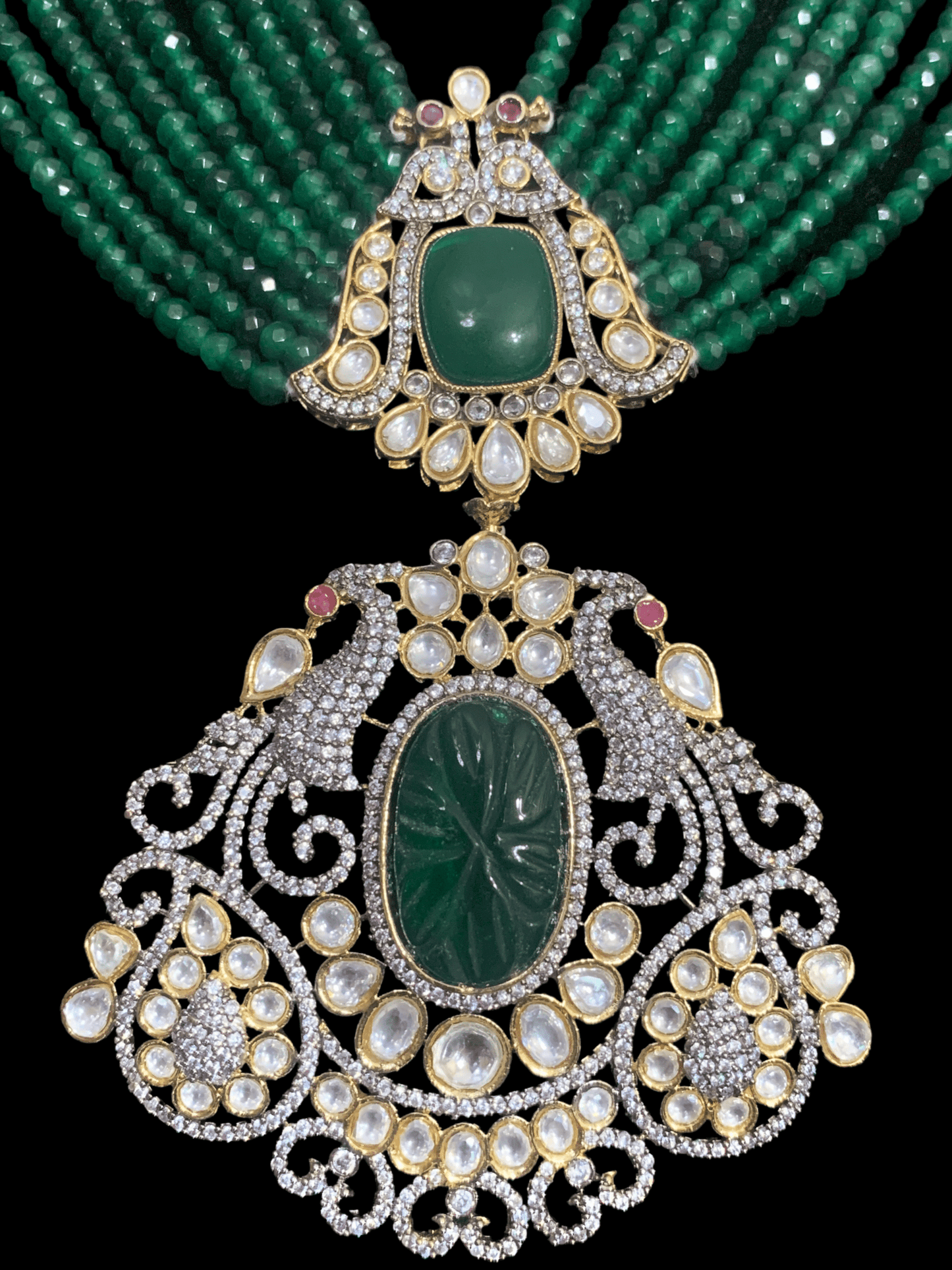 LN111 Eshra victorian Rani haar - Green ( READY TO SHIP )