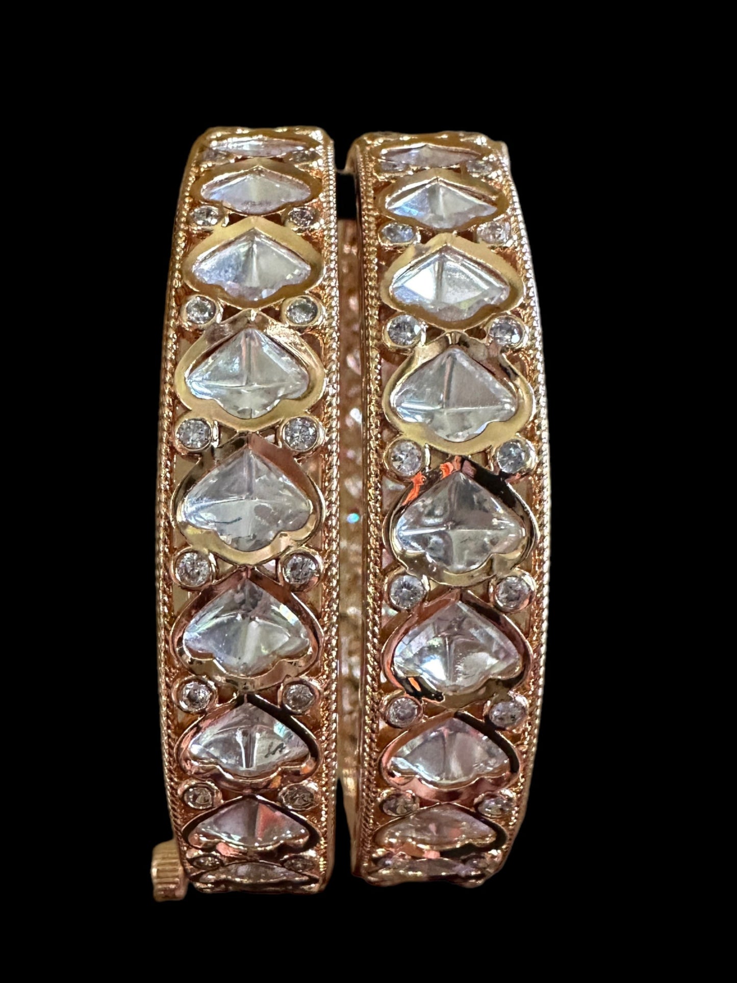 Rose gold plated polki bangles ( READY TO SHIP )