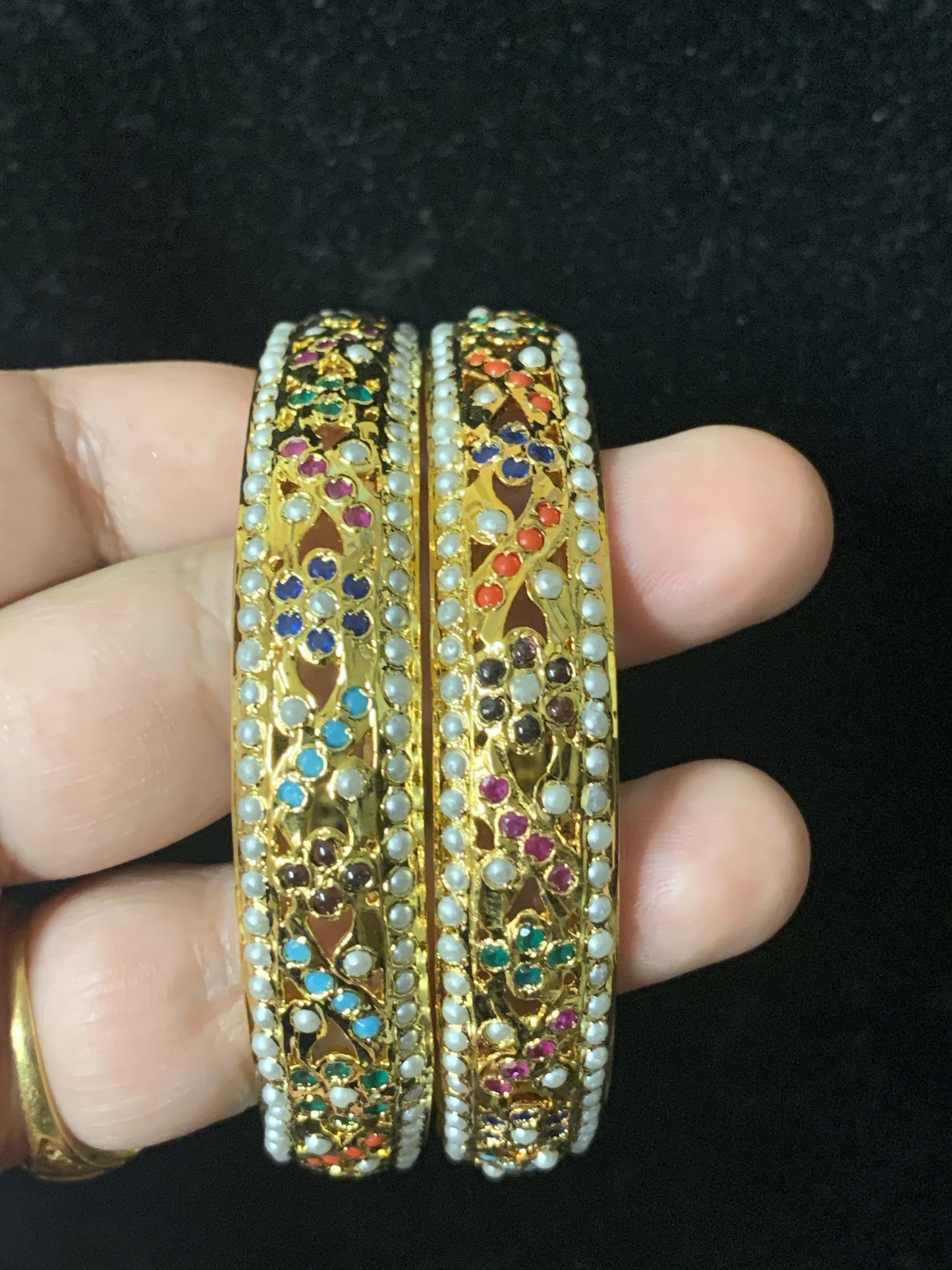 B140 Leela navratan bangles ( READY TO SHIP )
