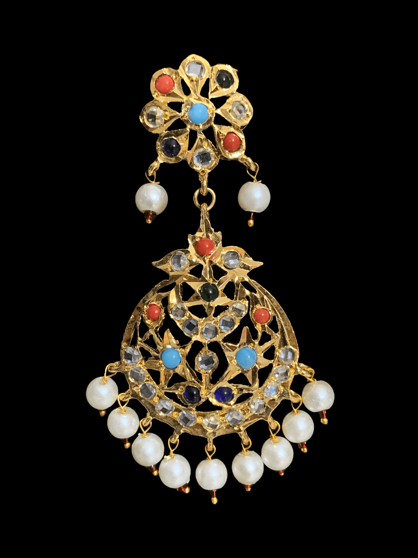 DER80 Laya navratan earrings (READY TO SHIP)