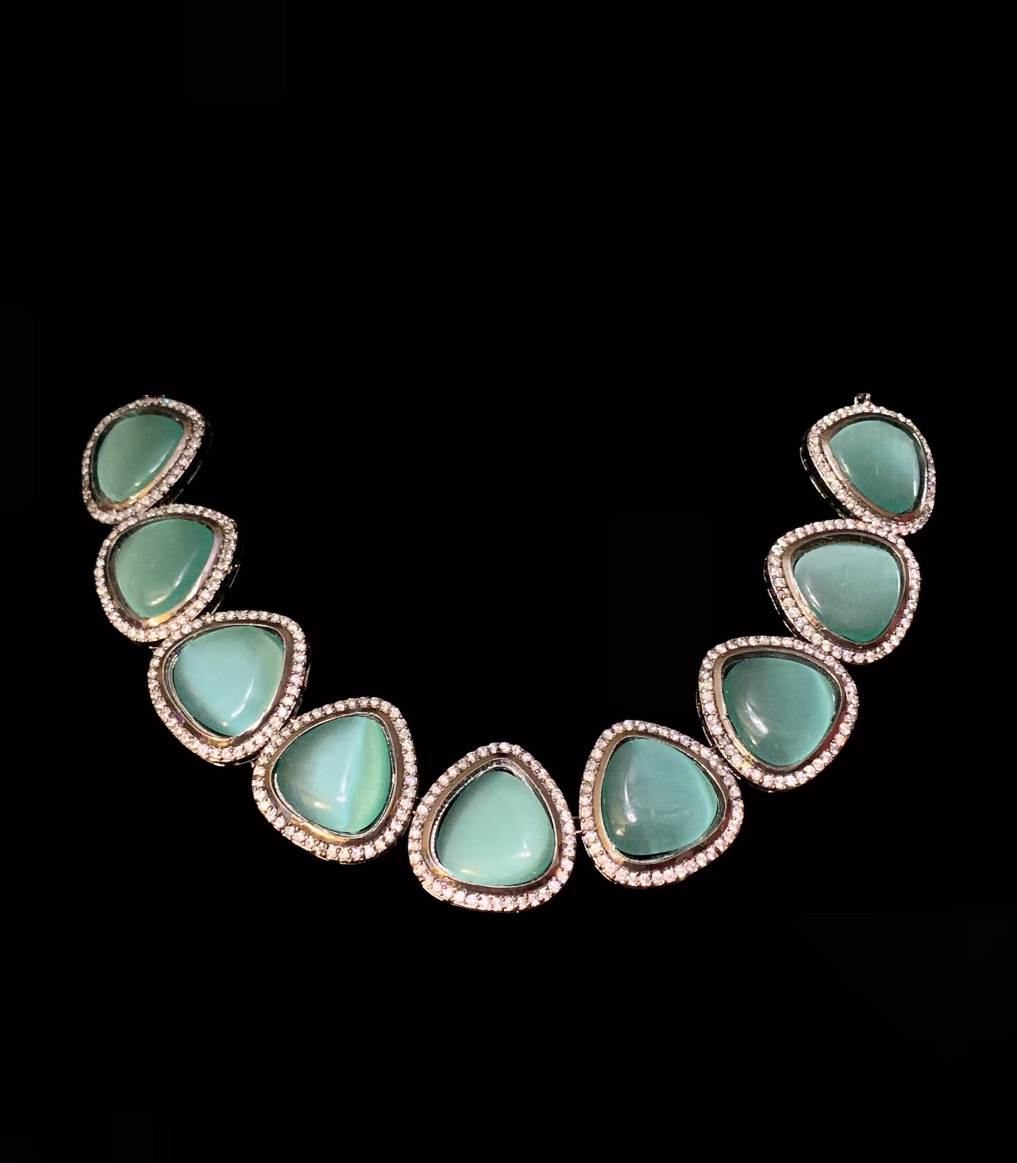 NS8 Victorian plated cz necklace - mint ( READY TO SHIP )