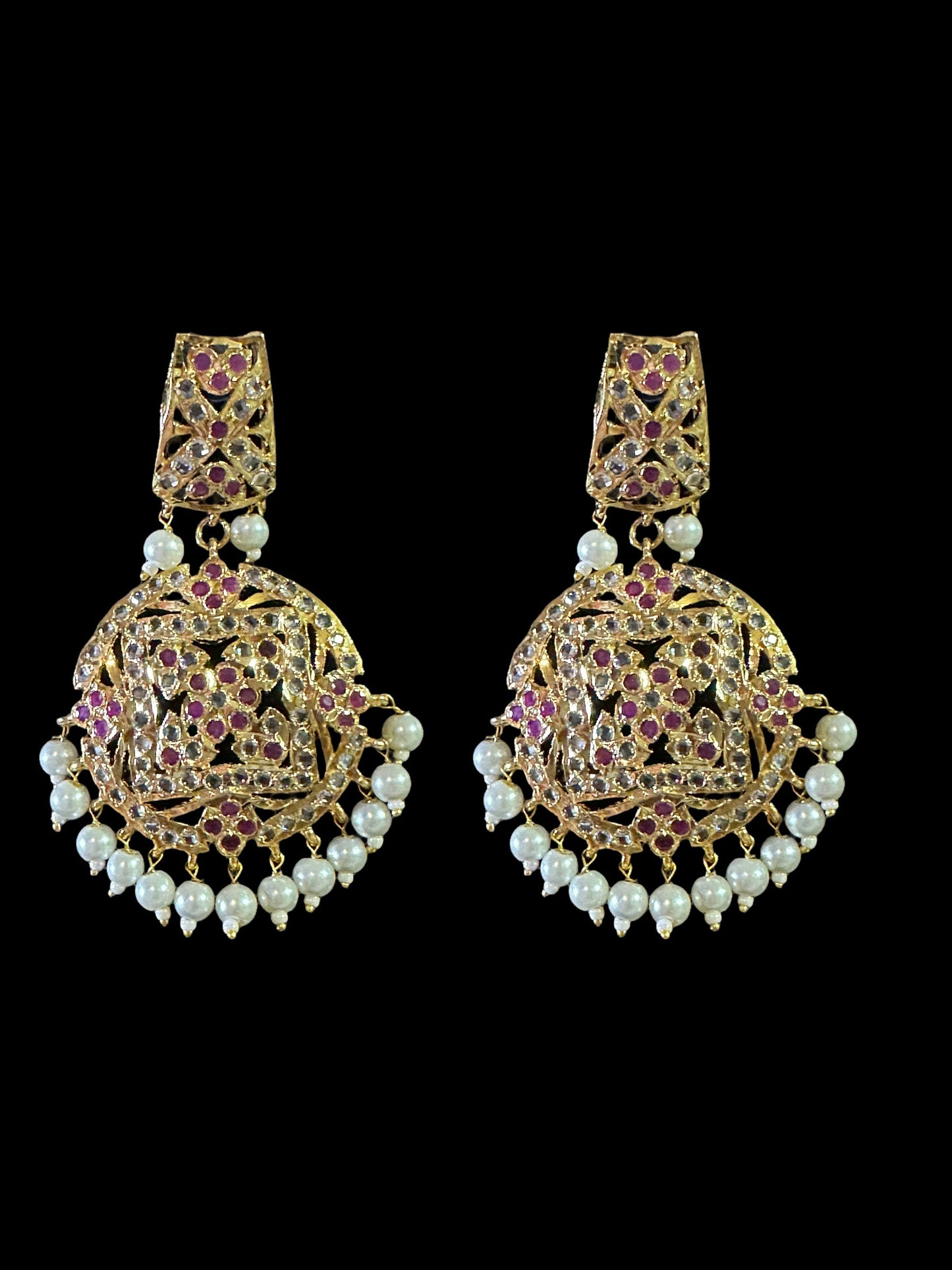 DNS31 Ruchika necklace set in pearls ( READY TO SHIP )