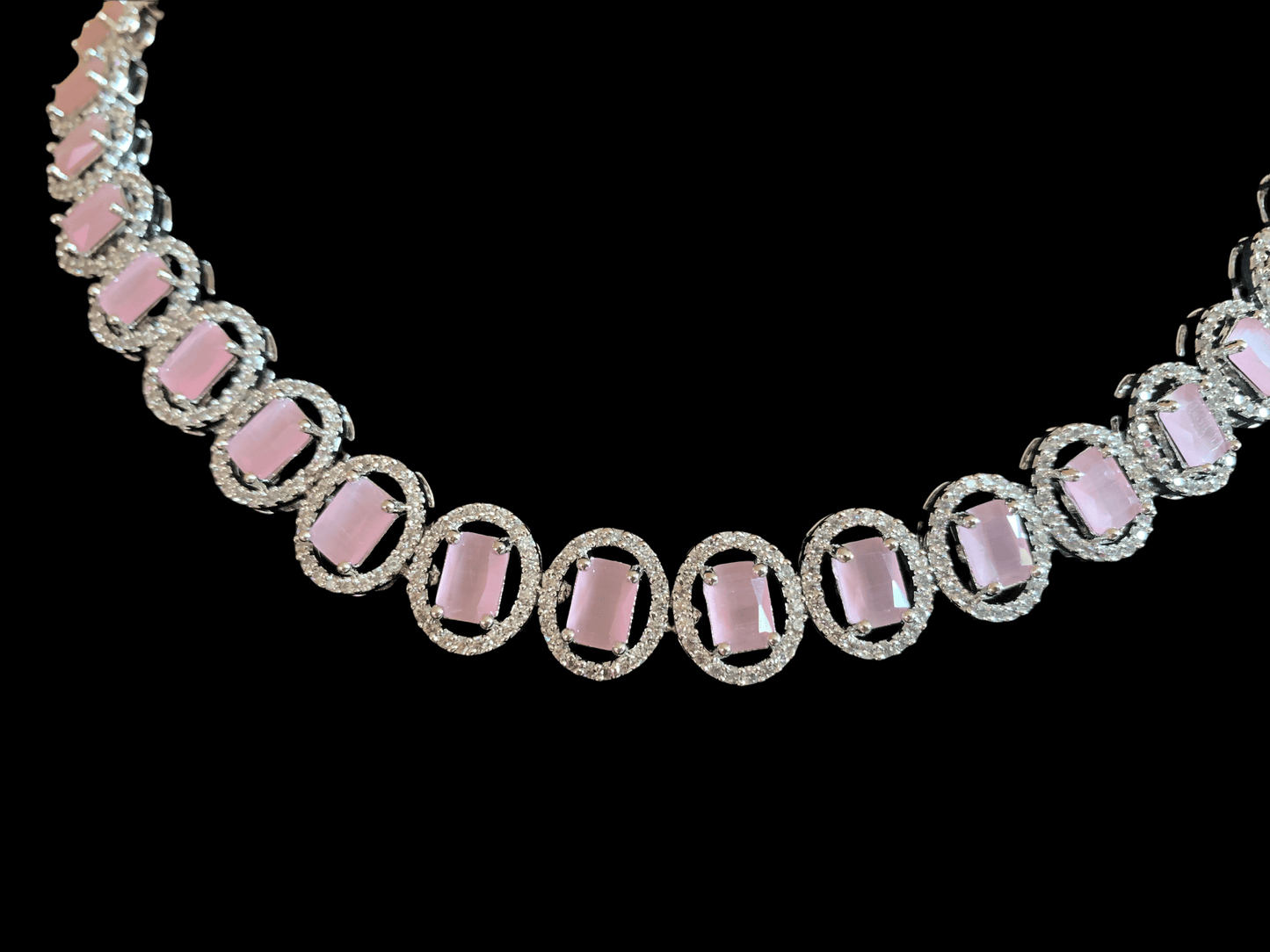 NS150 Anamika cz necklace - pink ( READY TO SHIP )