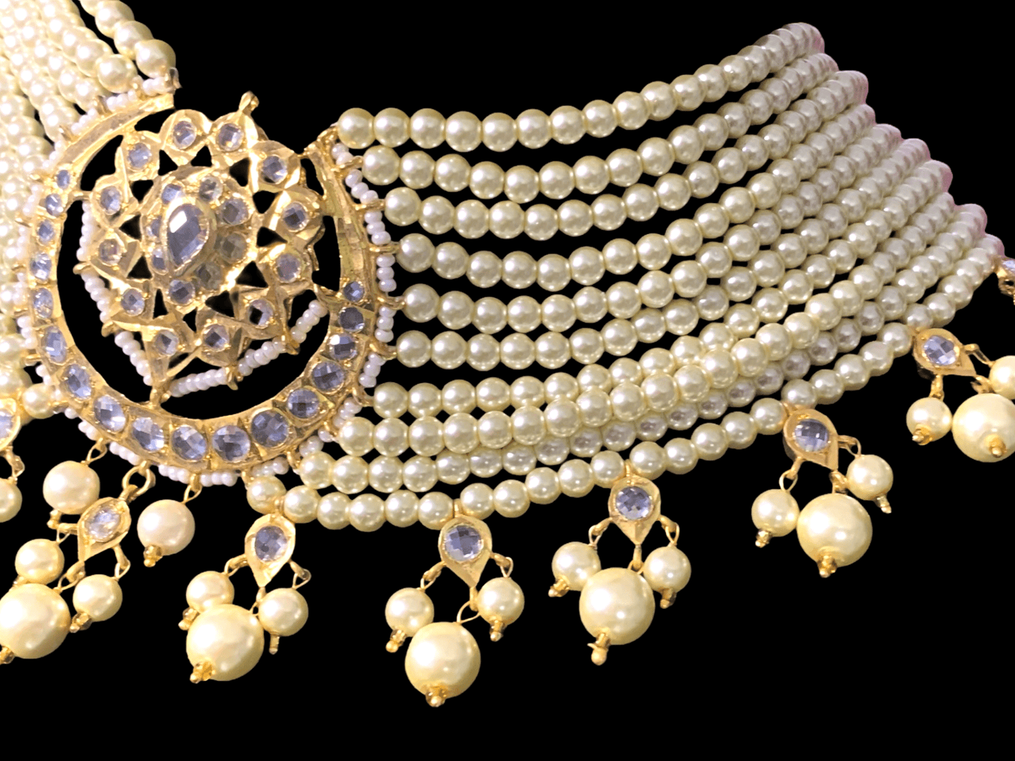 C171 Noor choker set in golden pearls ( READY TO SHIP )