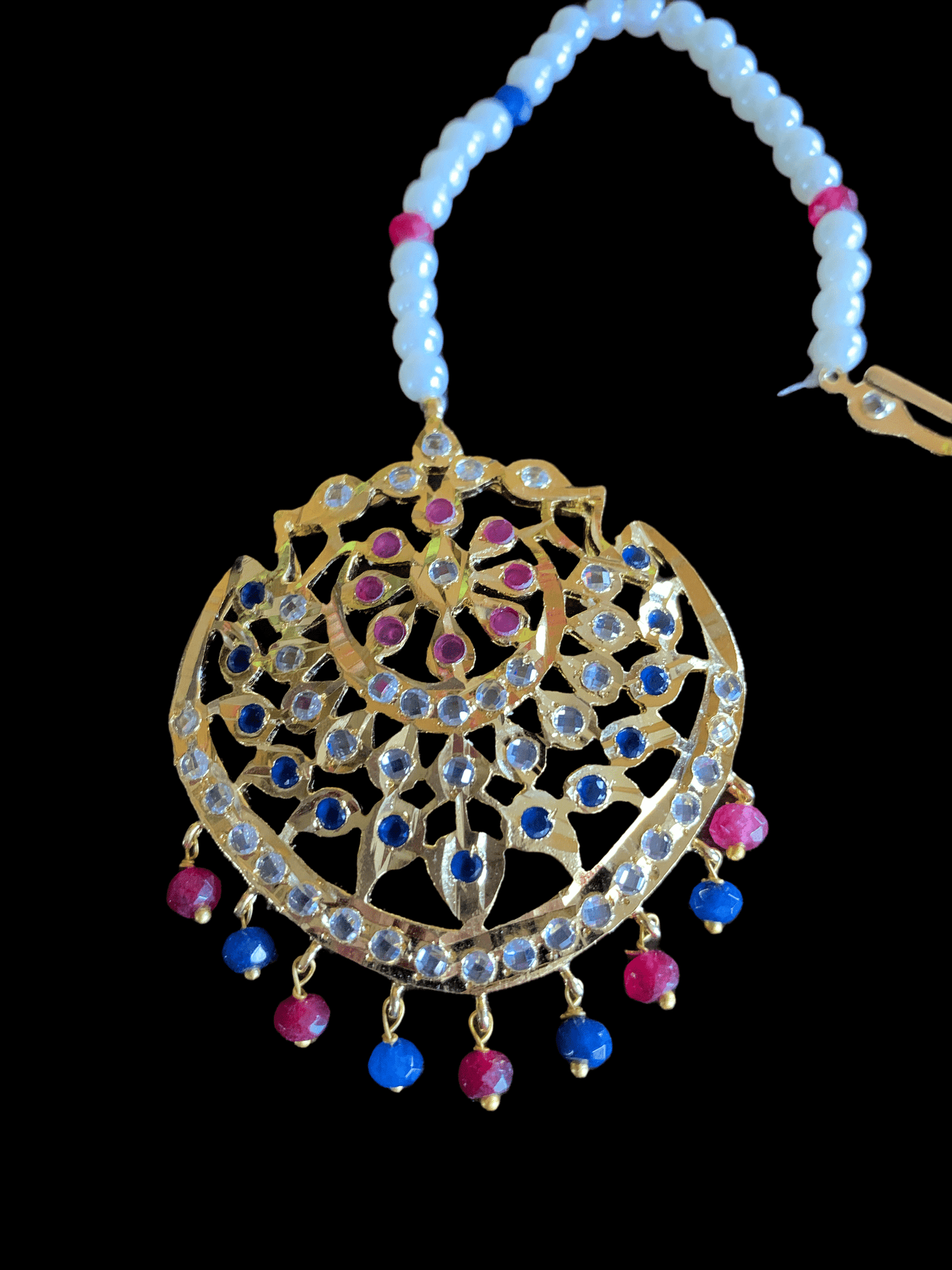 DJTK120 Shana tika / tikka In ruby sapphire combination ( READY TO SHIP )