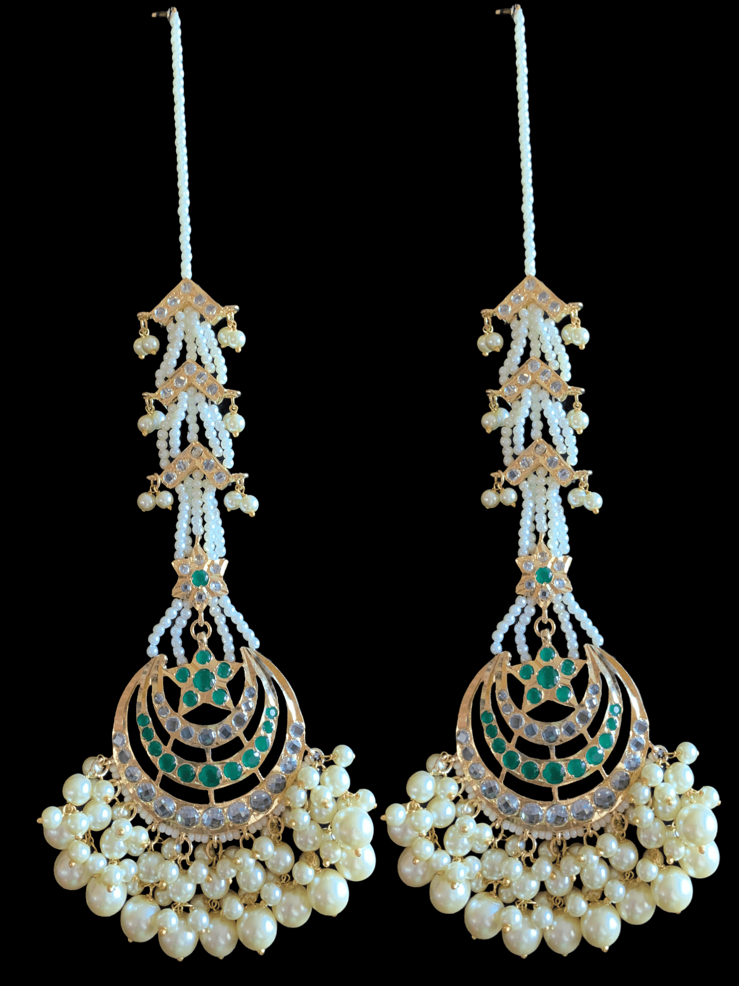 DJET37 Tahura earrings tika in green ( READY TO SHIP )