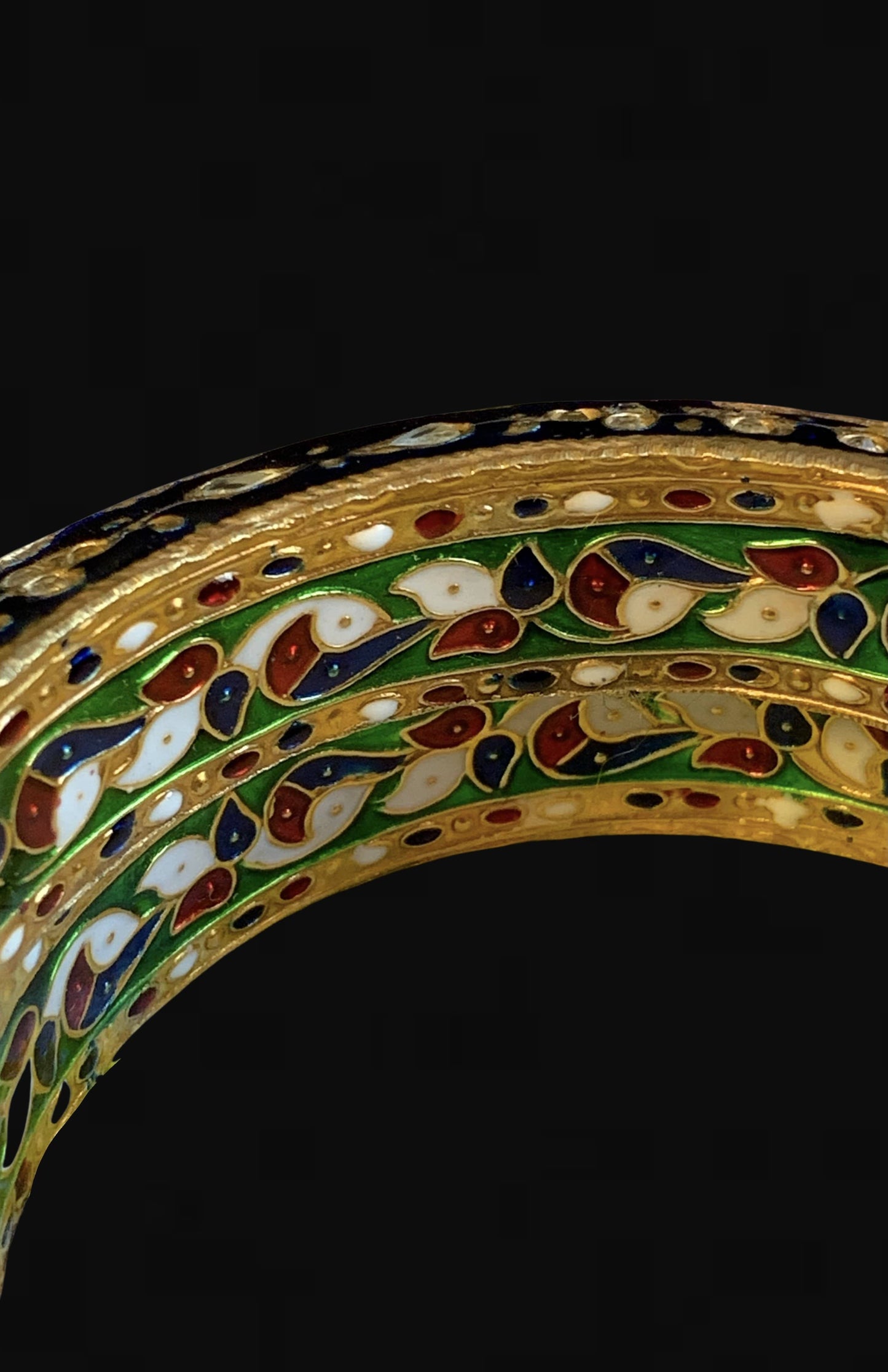 B320 Zeba kundan meenakari bangles - 1 pair or set of two bangles ( READY TO SHIP )