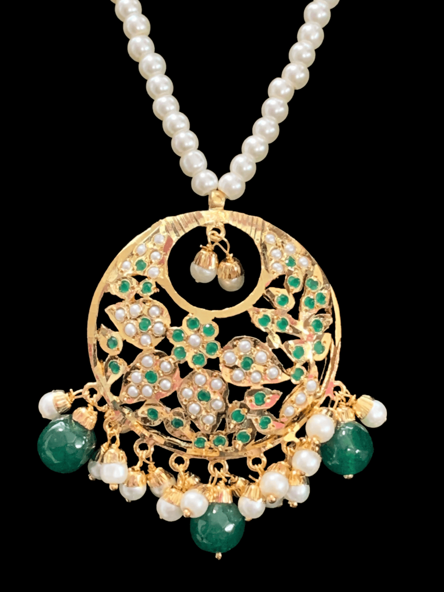 PS448 Naina pendant set ( green ) ( READY TO SHIP)