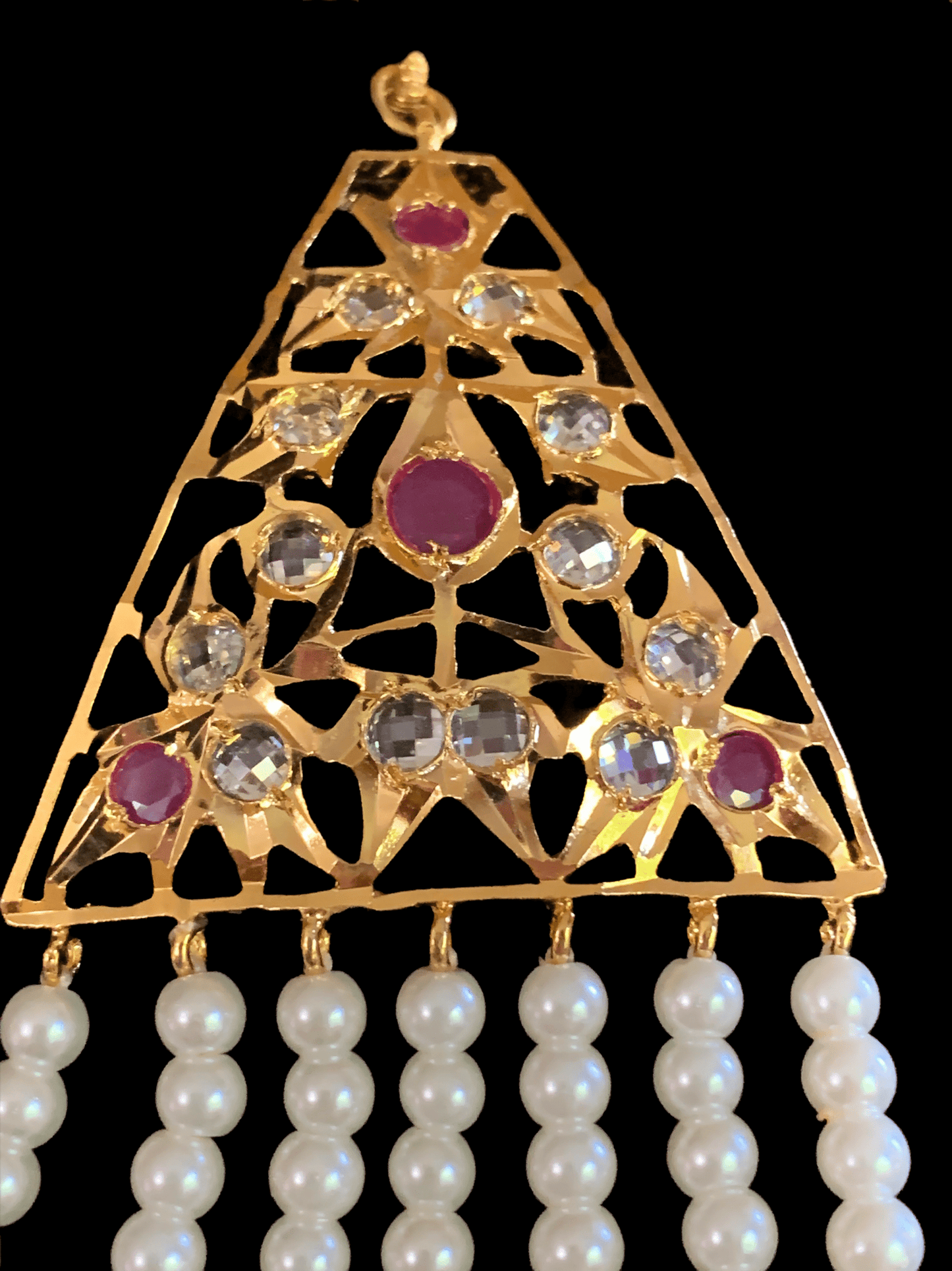 SAT17 Asmara Hyderabadi bridal satlada - ruby ( READY TO SHIP)