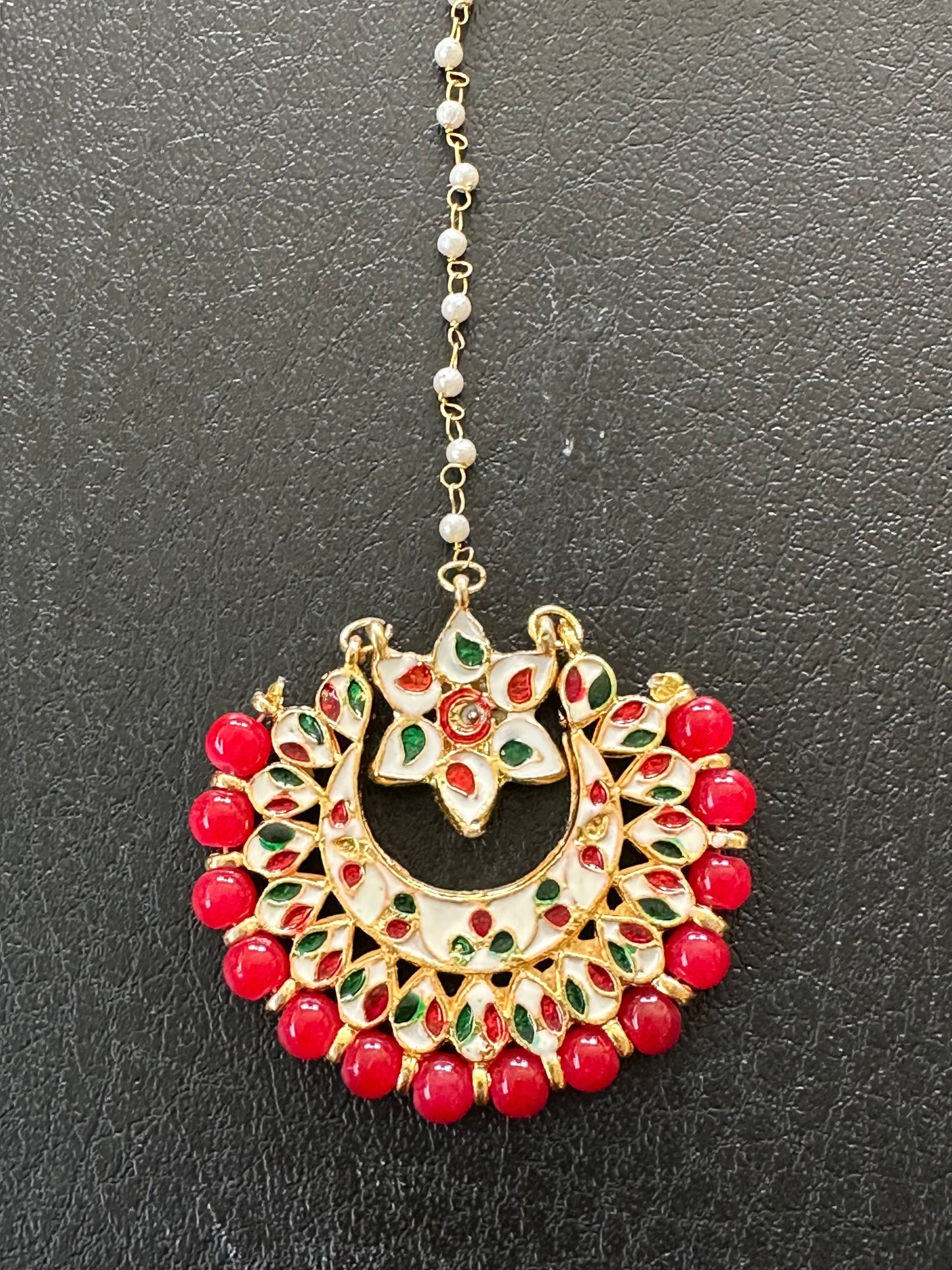 DJTK114 kundan meenakari tika (READY TO SHIP )