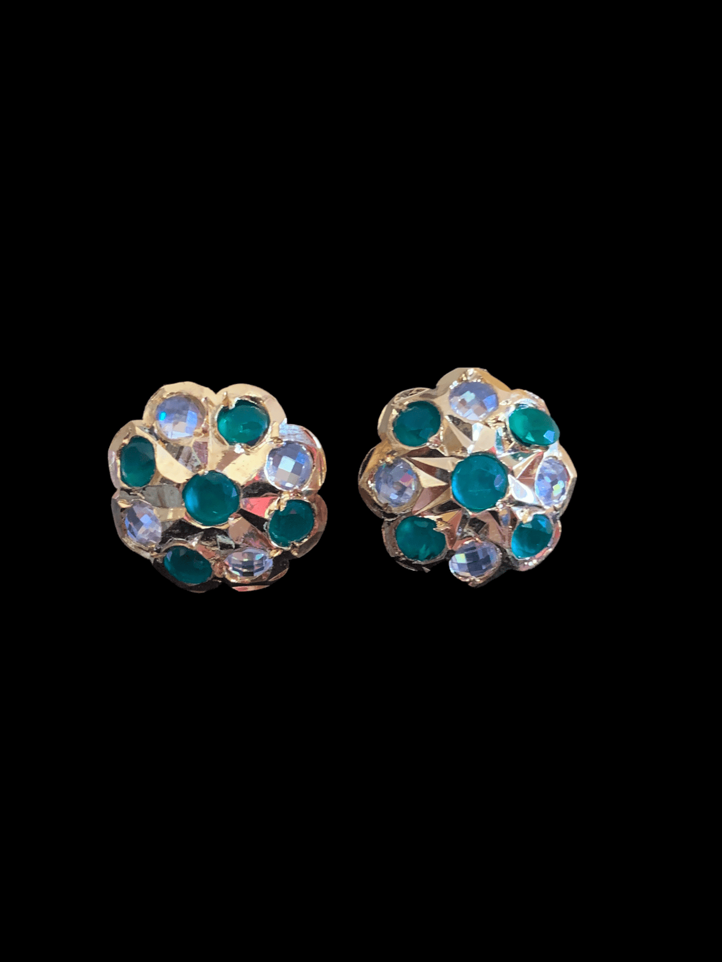 PS366 Sara hyderabadi flower pendant set in green (READY TO SHIP )