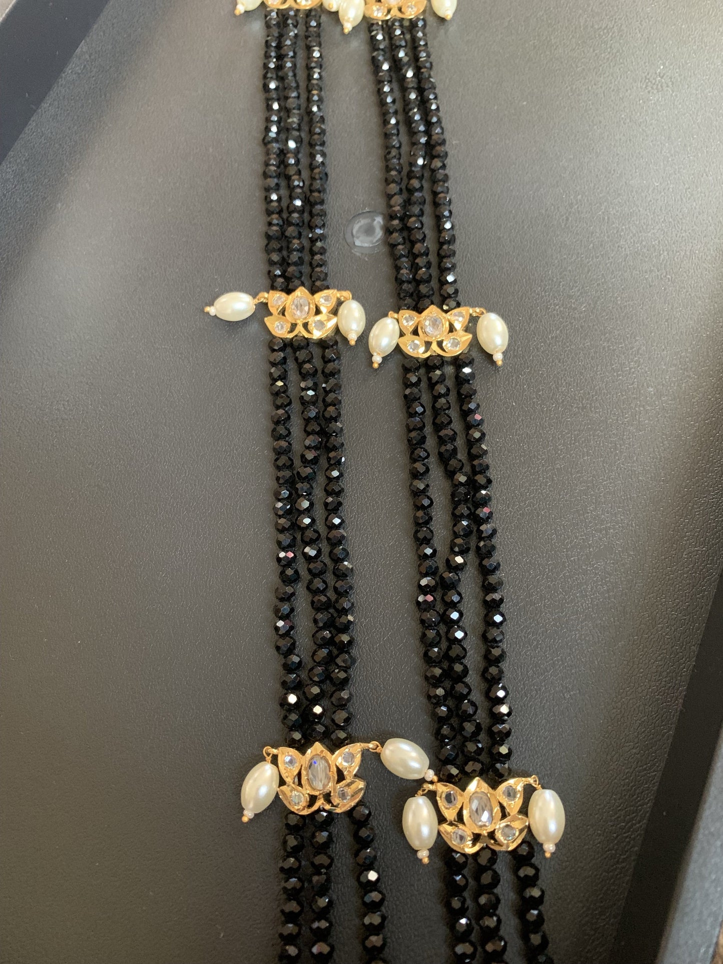 Raina black beads necklace ( SHIPS IN 4 WEEKS )