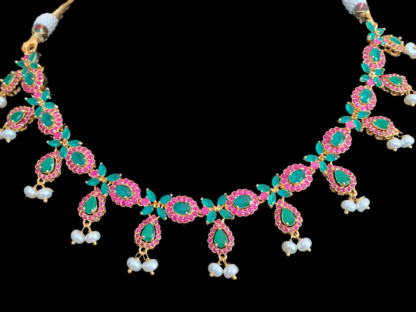 Ema cz set in red green / ruby emerald (READY TO SHIP)