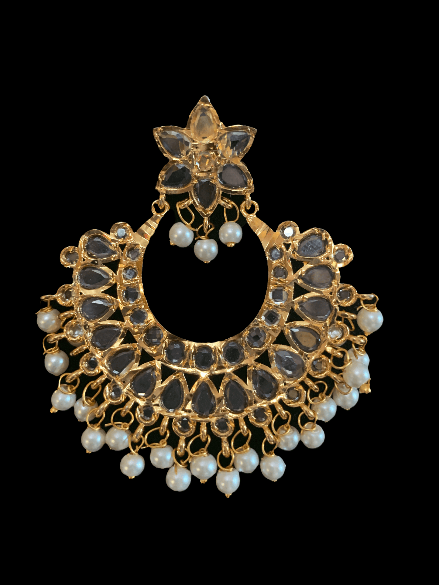 DER53 Subhana chandbali in pearls ( READY TO SHIP )