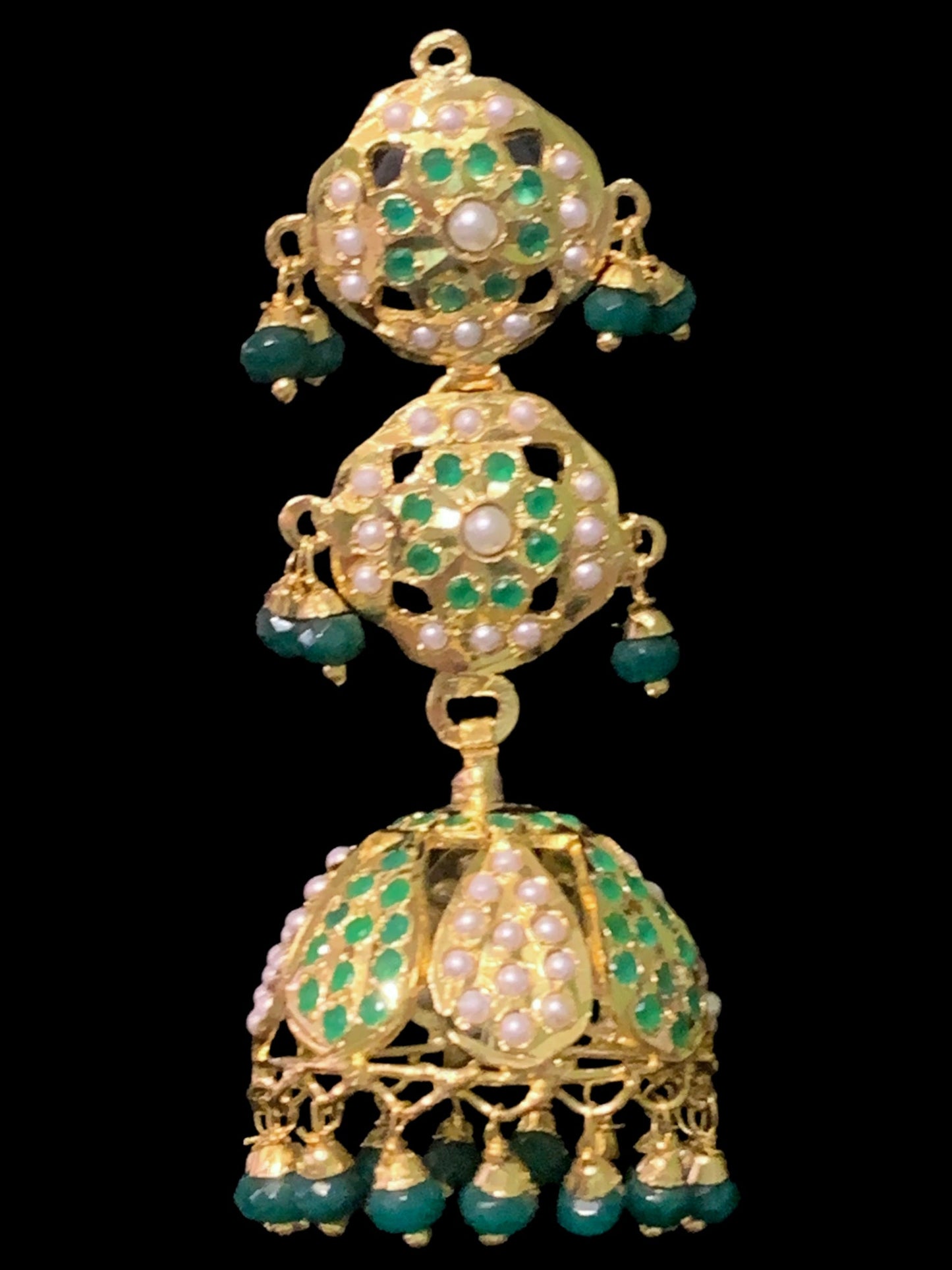 DER395 Hina jhumka ( green ) (READY TO SHIP )