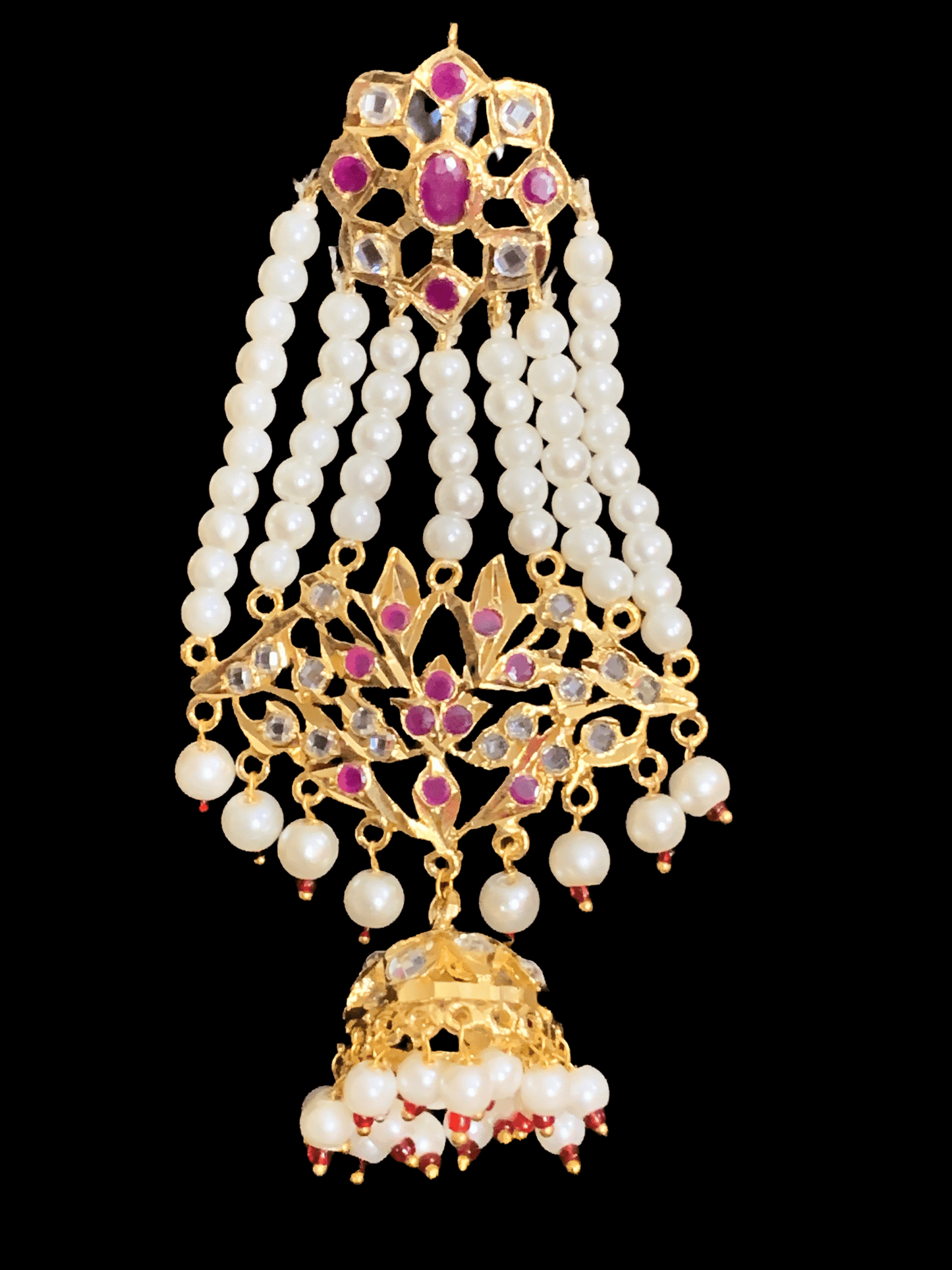 Inara jhoomar earrings in red DER29 ( READY TO SHIP )