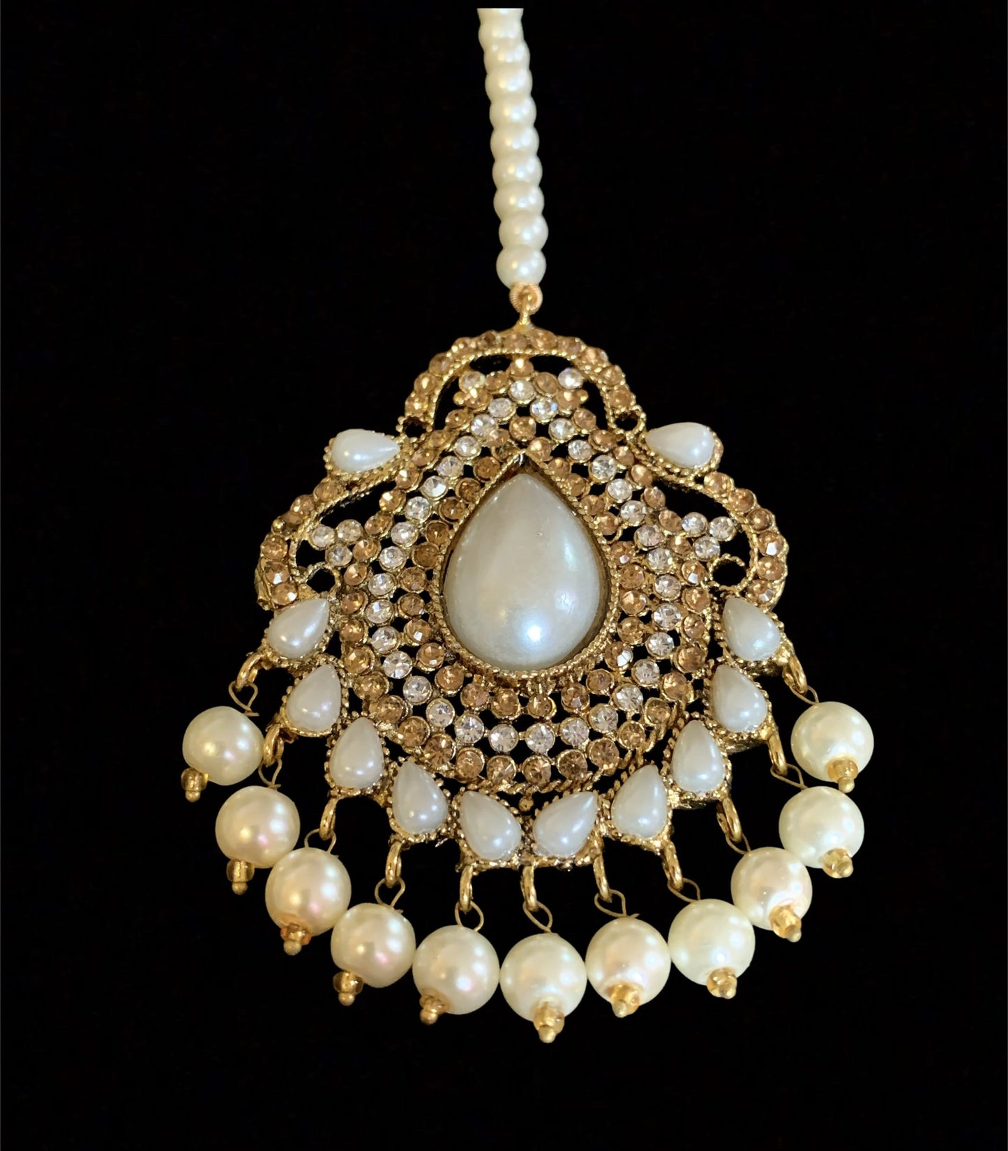 JTK15 Soha jhoomar tika in pearls ( READY TO SHIP )