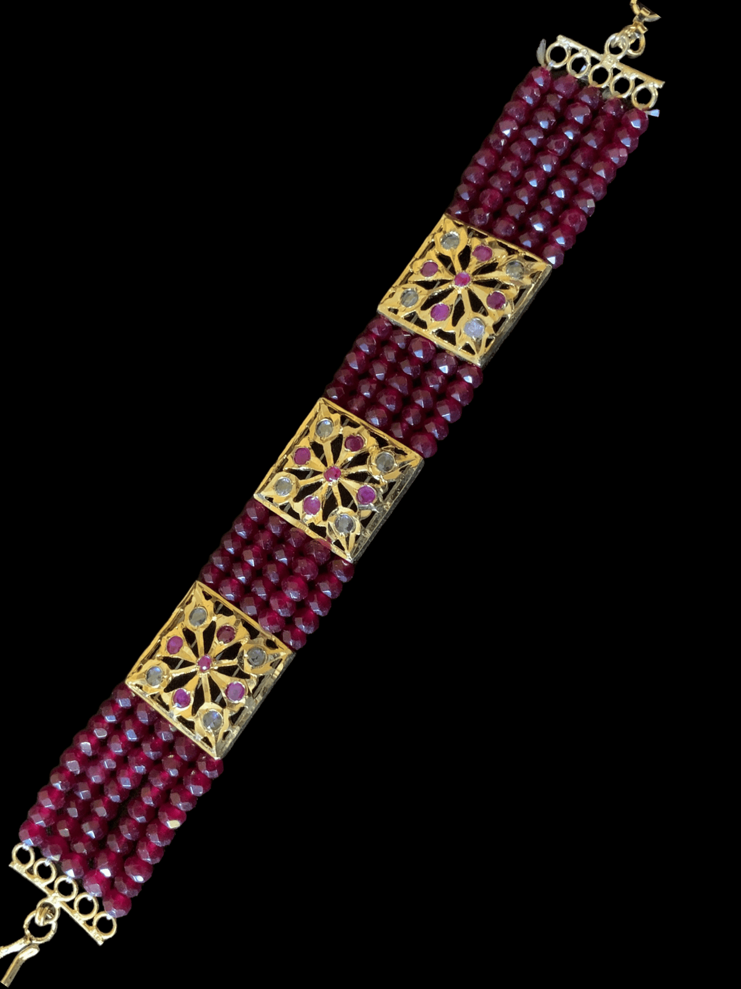 B75 ruby gold plated bracelet ( SHIPS IN 4 WEEKS )