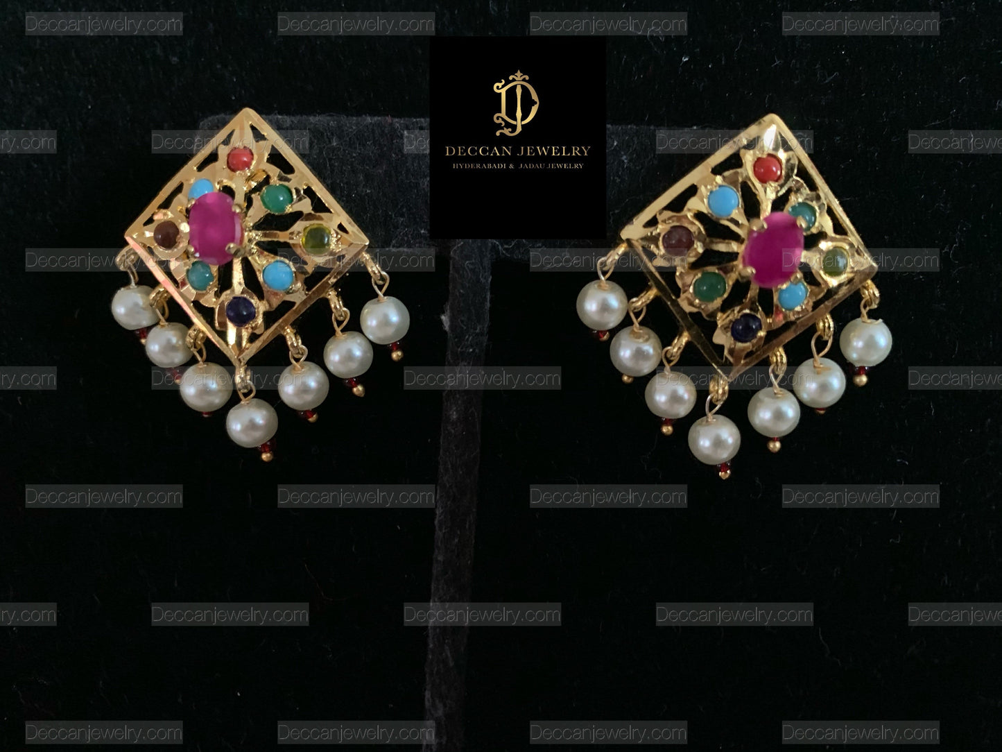C89 Anushay choker set in navratan ( READY TO SHIP )