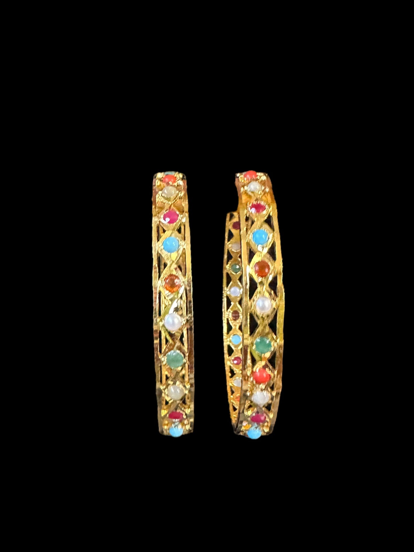 B145 INDU Navratan bangles -1 pair ( READY TO SHIP )