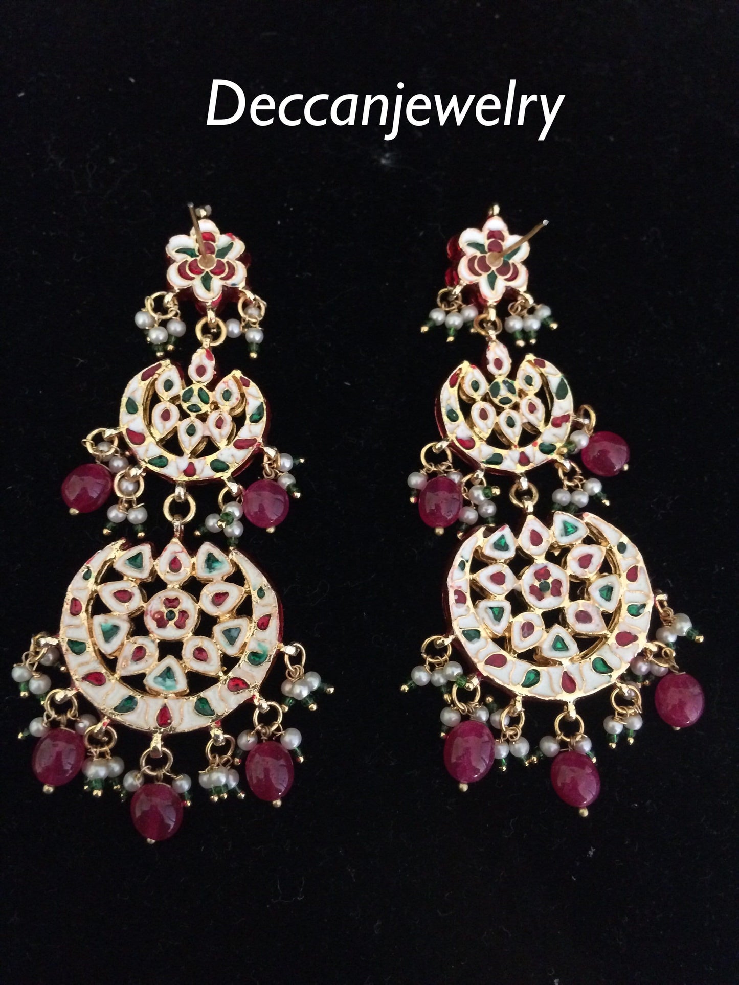 DER424 Irina Kundan statement earrings (rubies ) (READY TO SHIP )