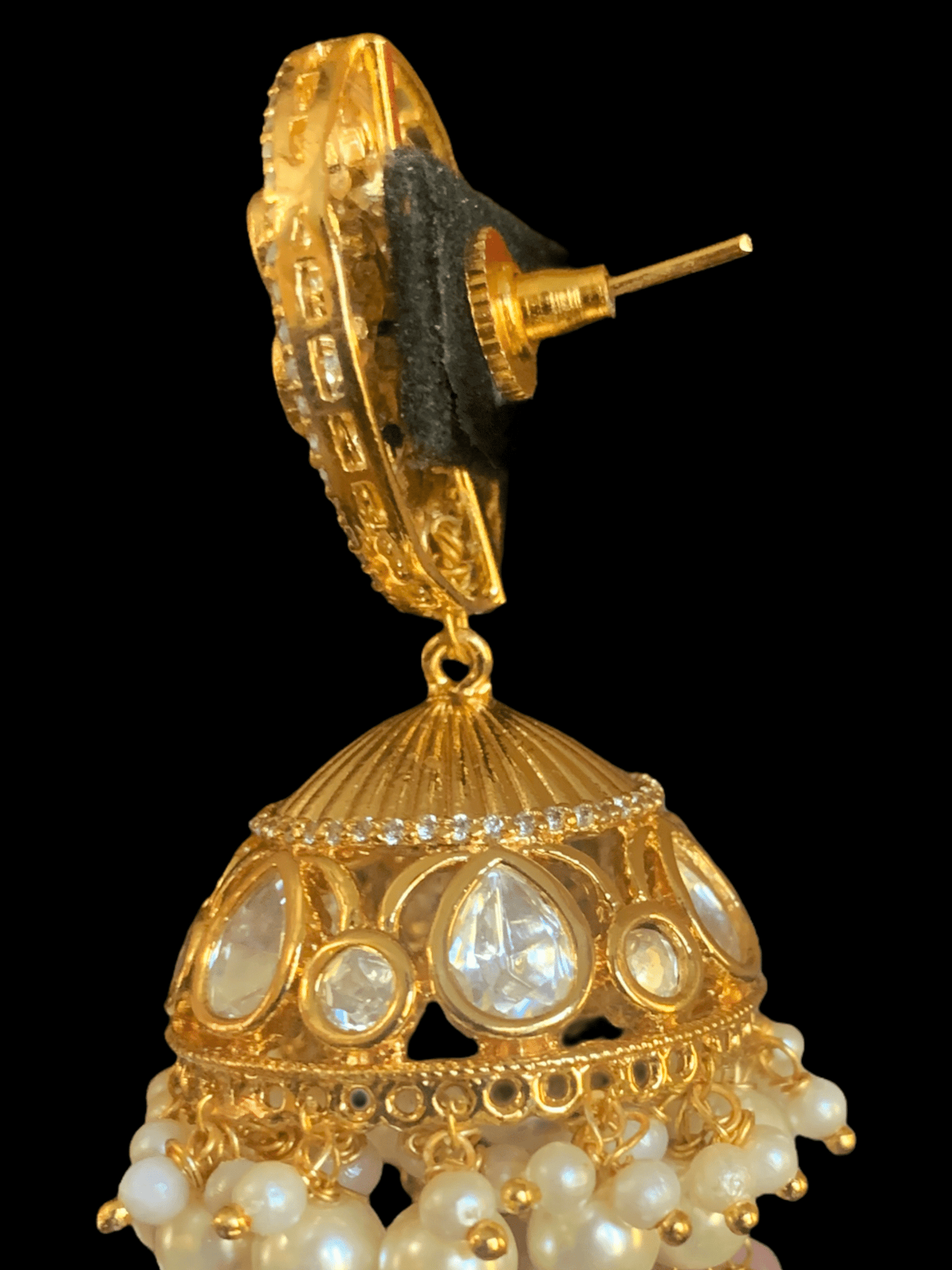DER252 Shamini polki jhumka - ( READY TO SHIP )