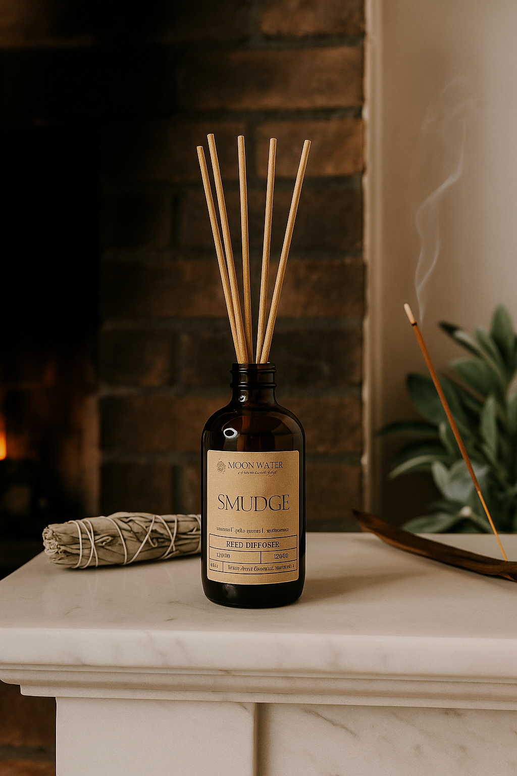 Smudge - REED DIFFUSER, Smudging Aroma -- Sage, Palo Santo & Frankincense
