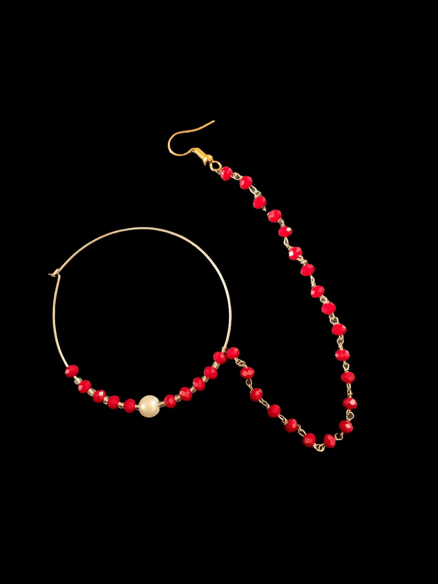 Silver plated nosering - red( READY TO SHIP)