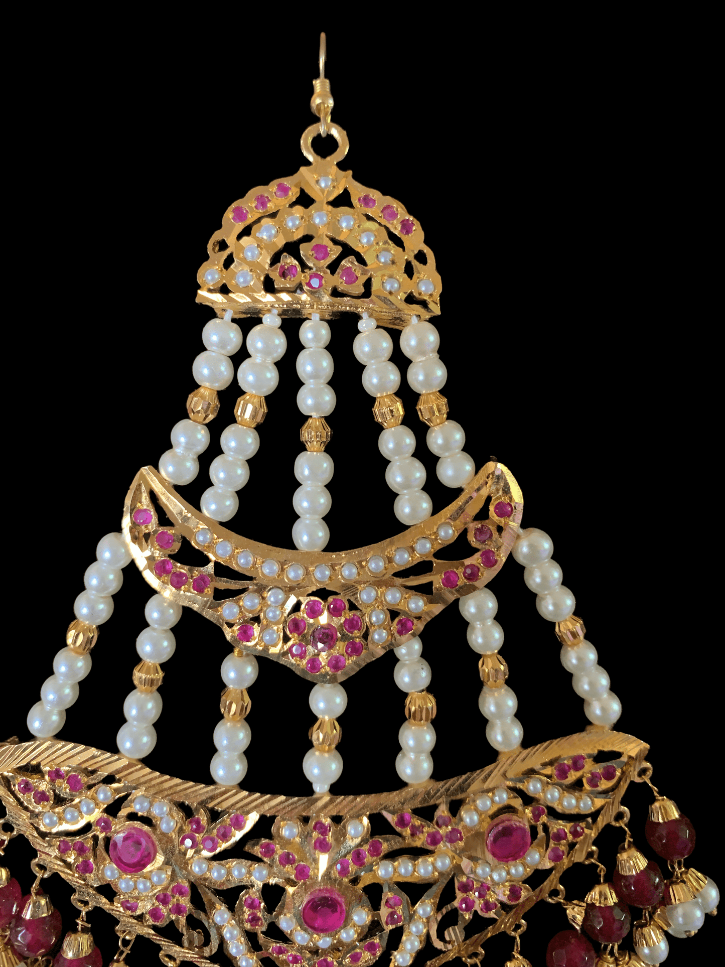 DJHR5 jadau jhoomar in rubies ( READY TO SHIP)