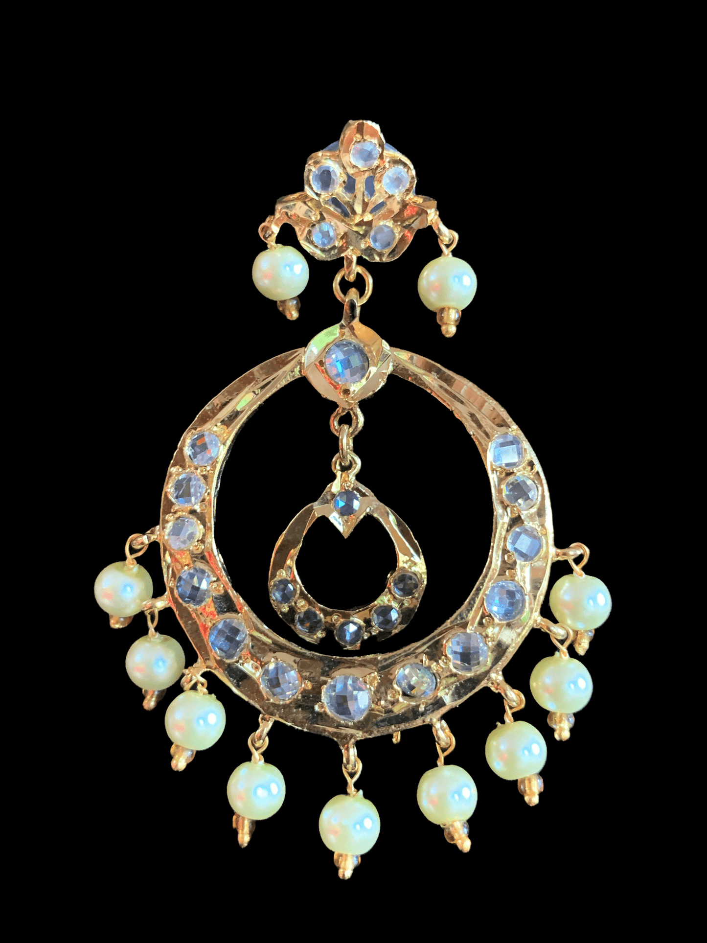 DER618 Neda Chandbali - golden pearls ( READY TO SHIP )