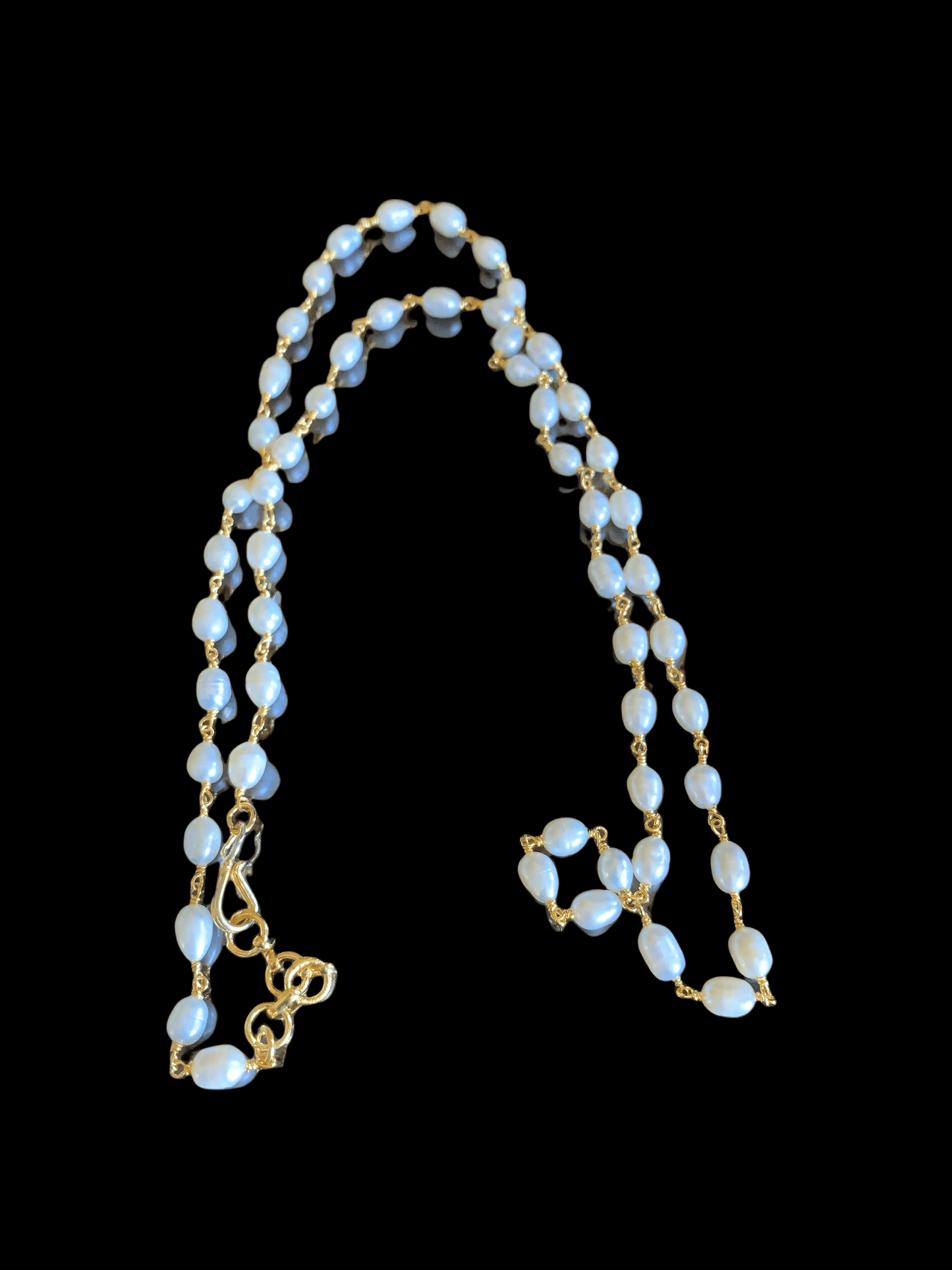 DNS114 Single layered fresh water pearl mala (READY TO SHIP )