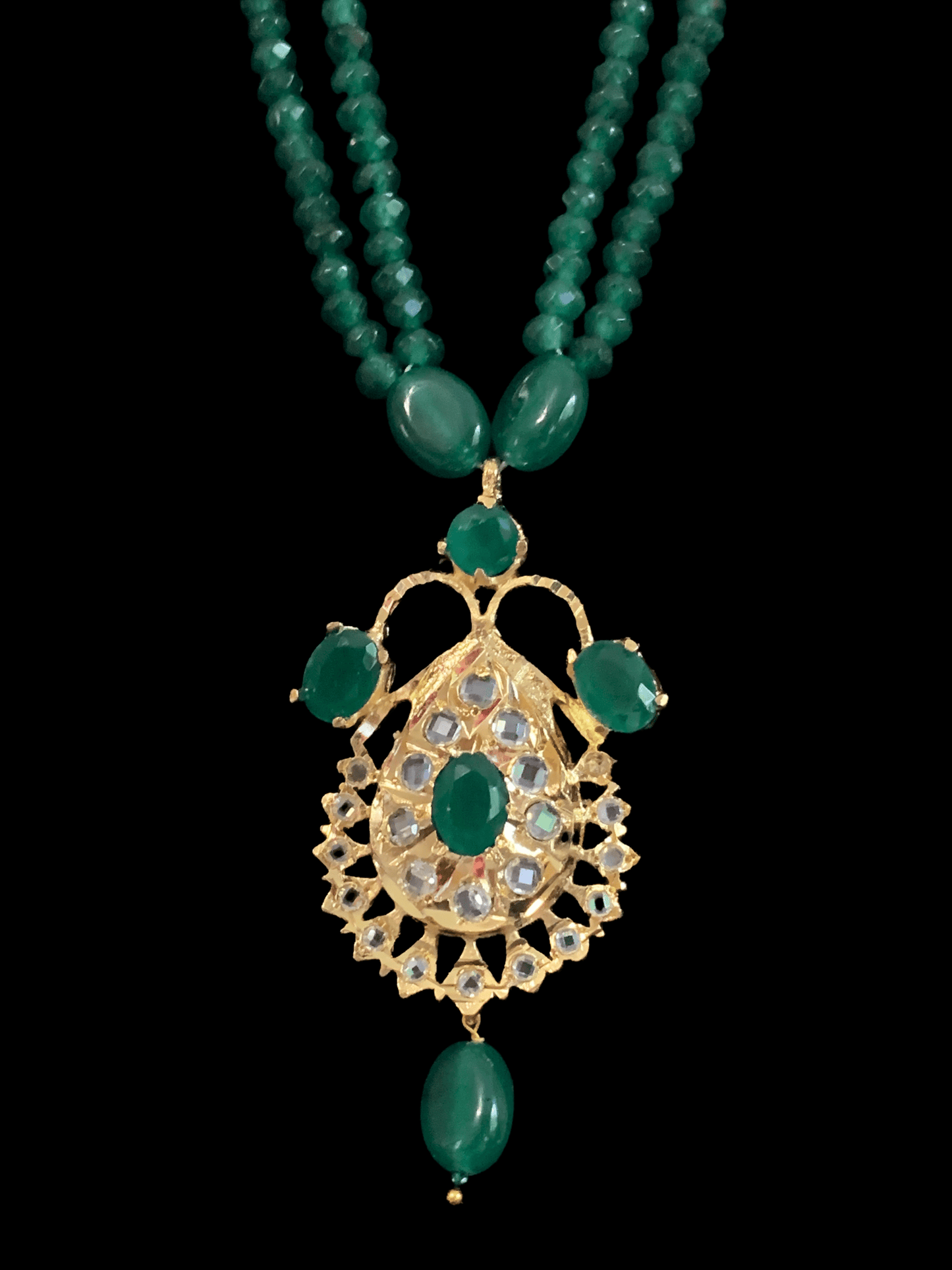 PS441 Jugni in green beads ( SHIPS IN 1 WEEK )