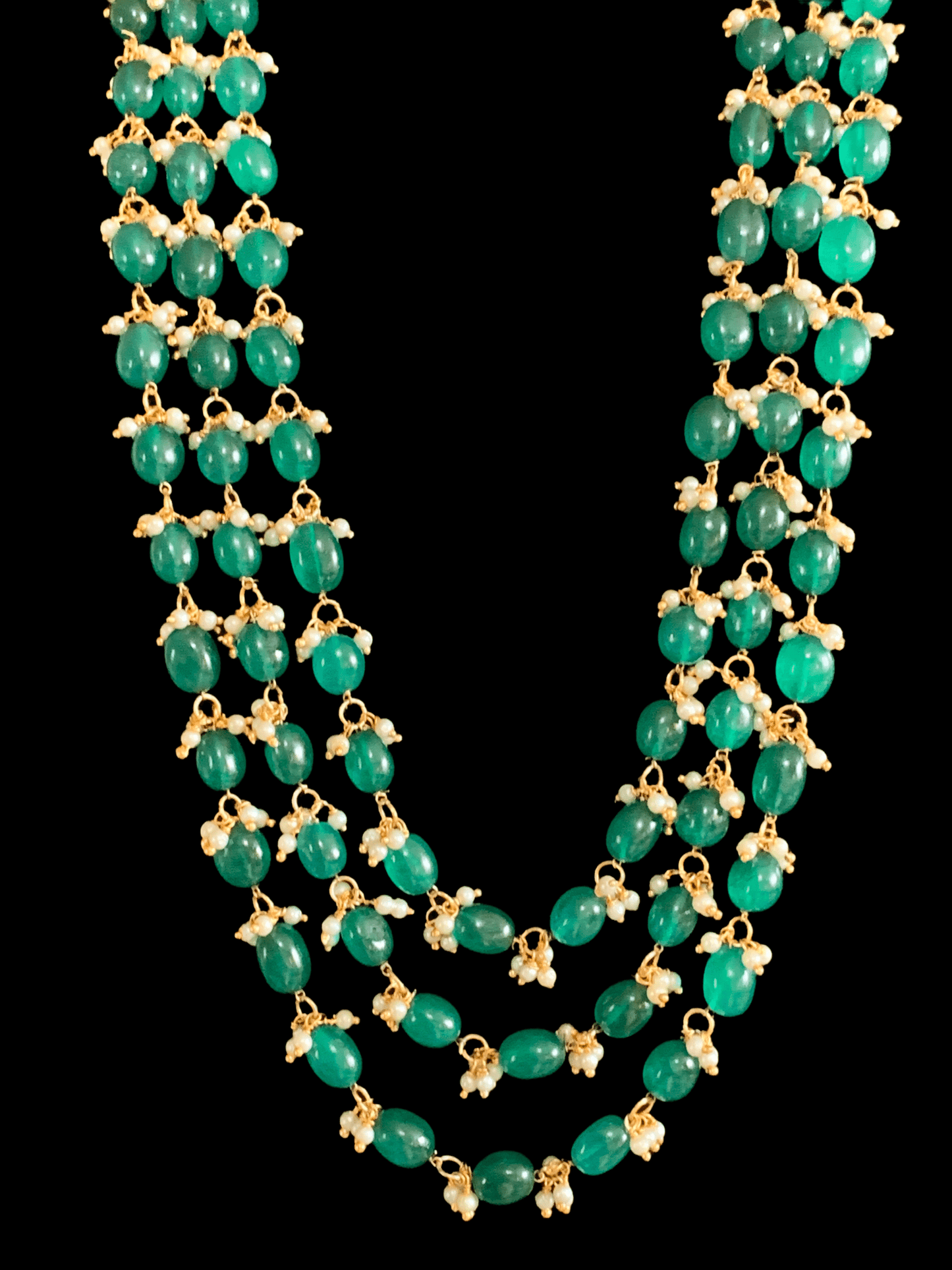 NS306 Piyali beaded necklace - green ( READY TO SHIP )