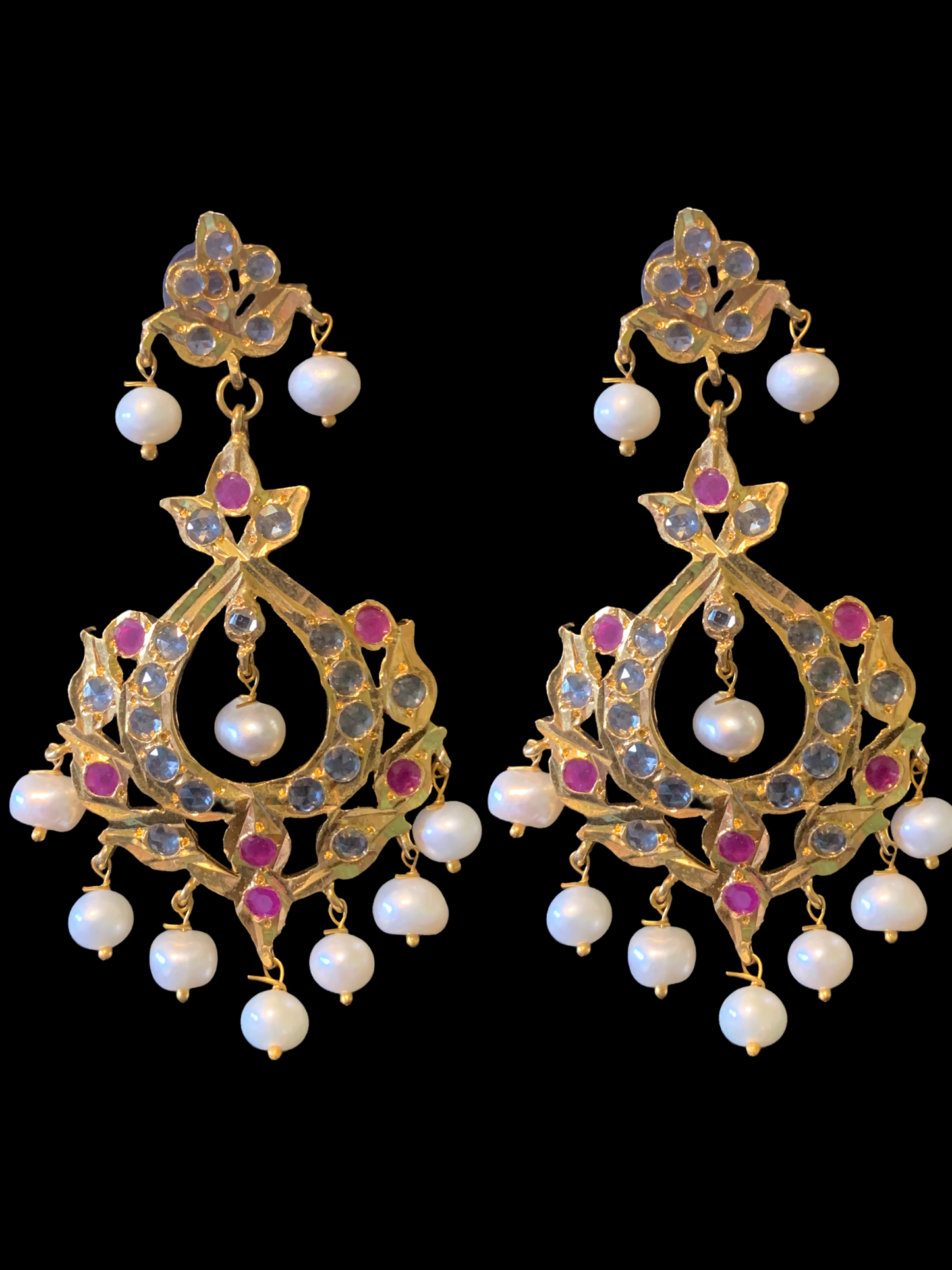 DER385 Eleena chandbali in fresh water pearls ( READY TO SHIP )