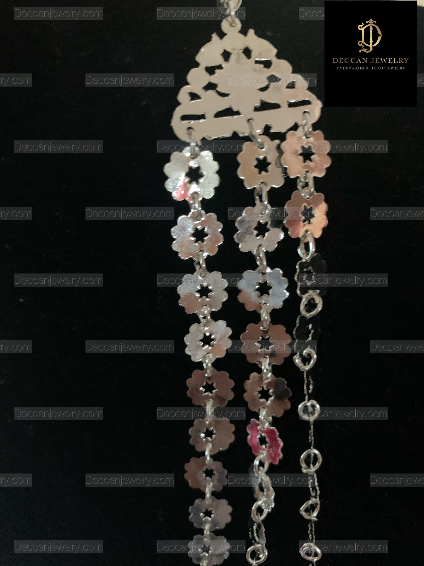 NS171 Chandan haar three layer in silver plating (READY TO SHIP )