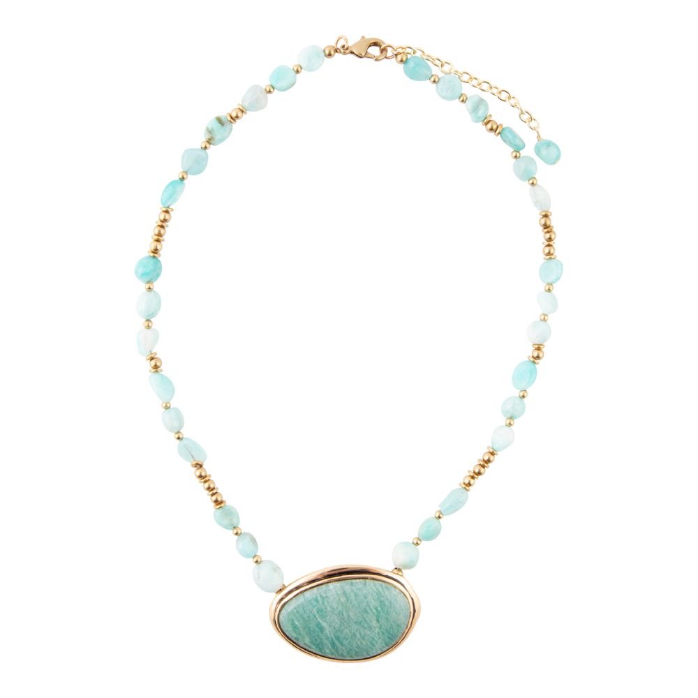 Impressions of Blue Amazonite Freeform Necklace