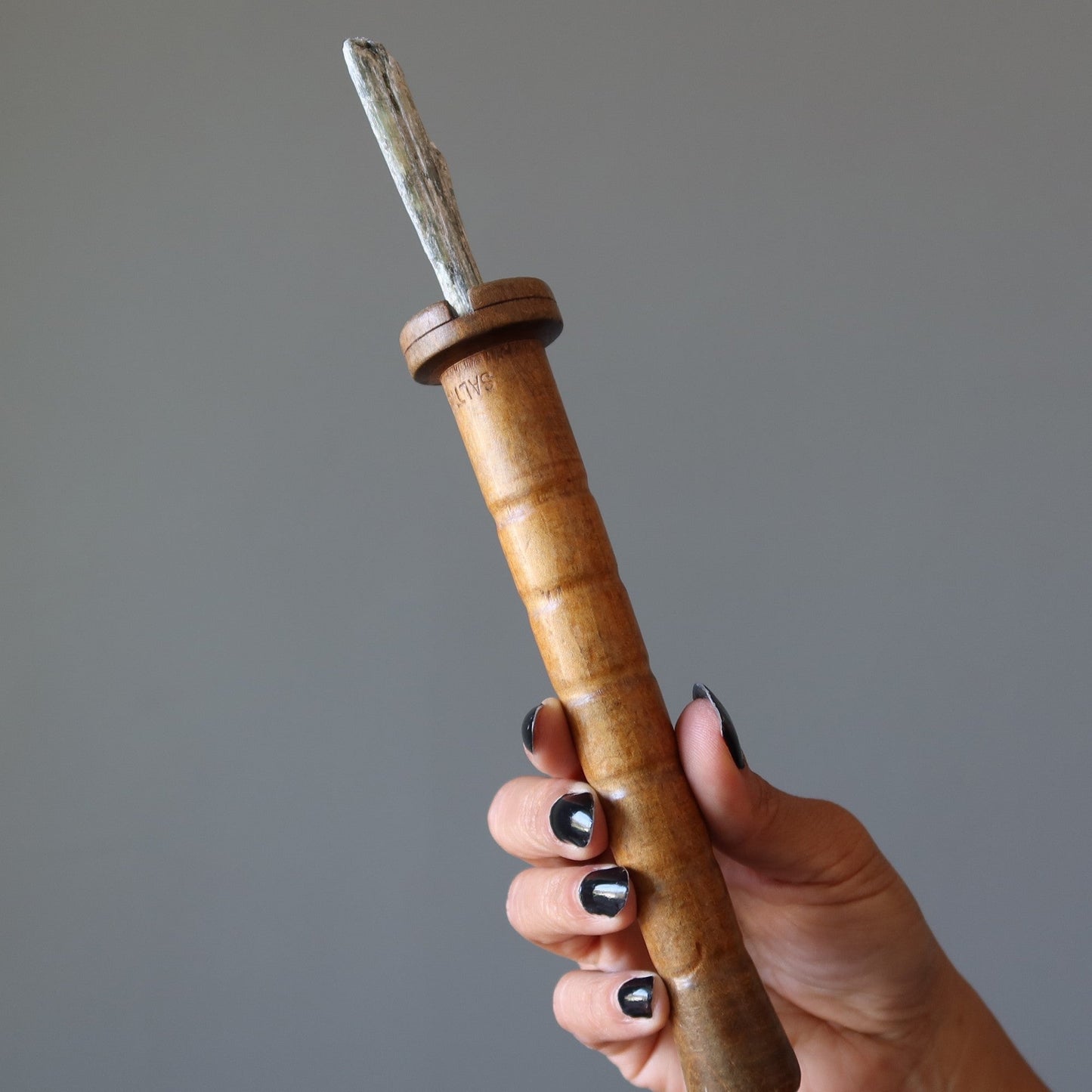 Kyanite Raw Crystal Wand Blue Gem in Vintage Wood