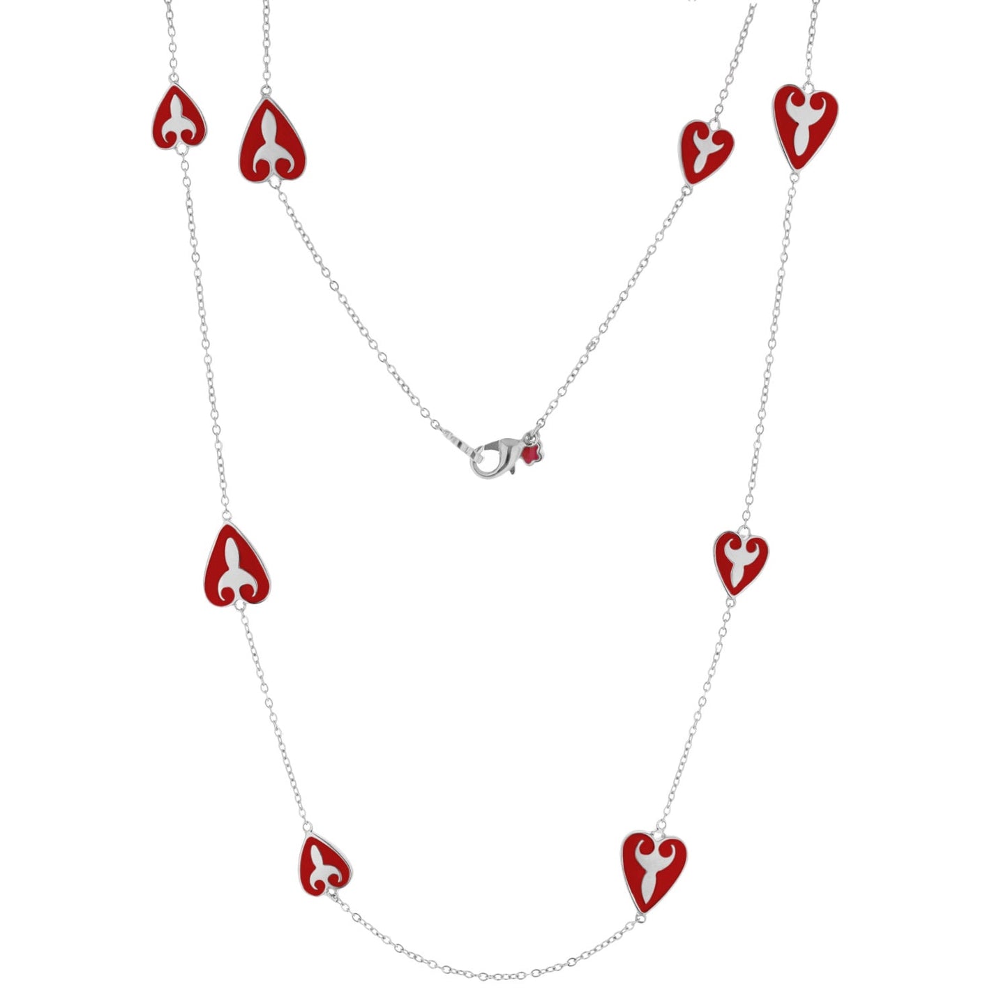Bows And Hearts Necklace Gold Plated Brass