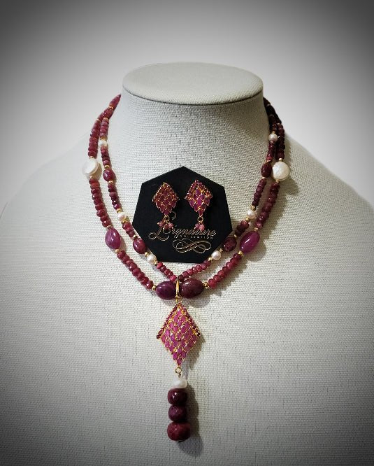 Natural Ruby Necklace Set