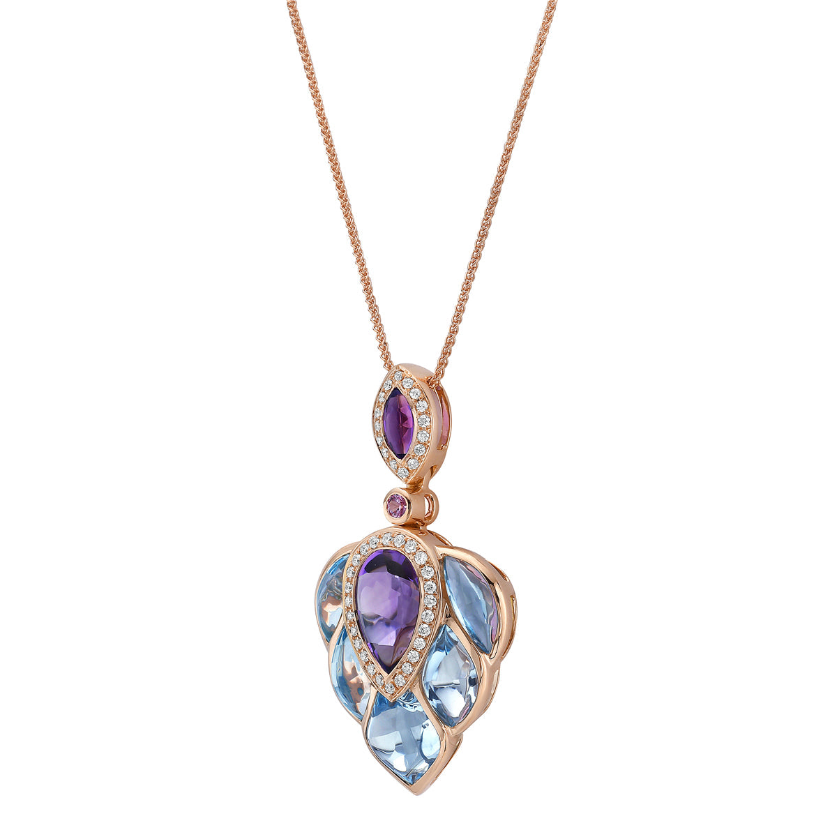 18K Rose Gold Pink Sapphire Pendant, 6.91ct