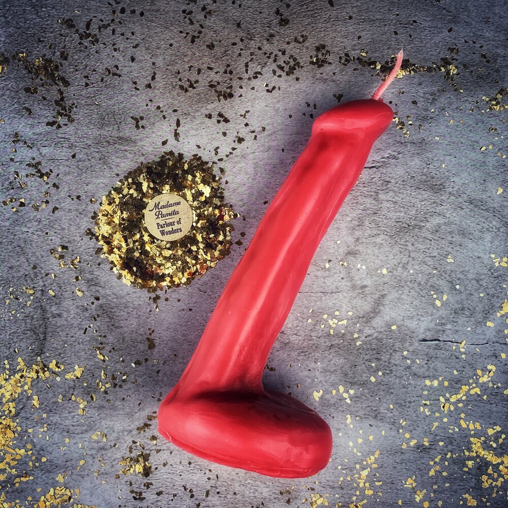 Beeswax Phallus Spell Candle - Passionate Love & Sex Magic