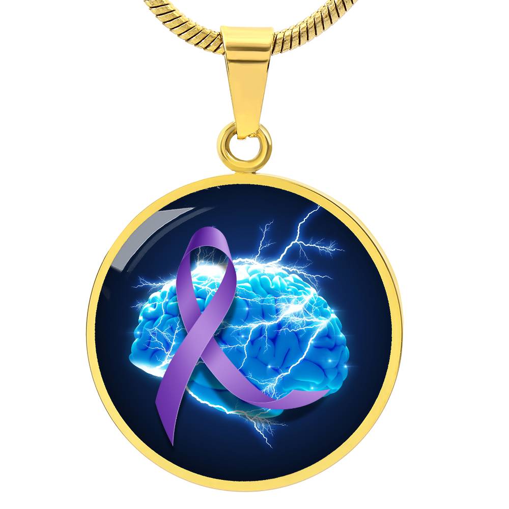 Purple Ribbon Brain Necklace