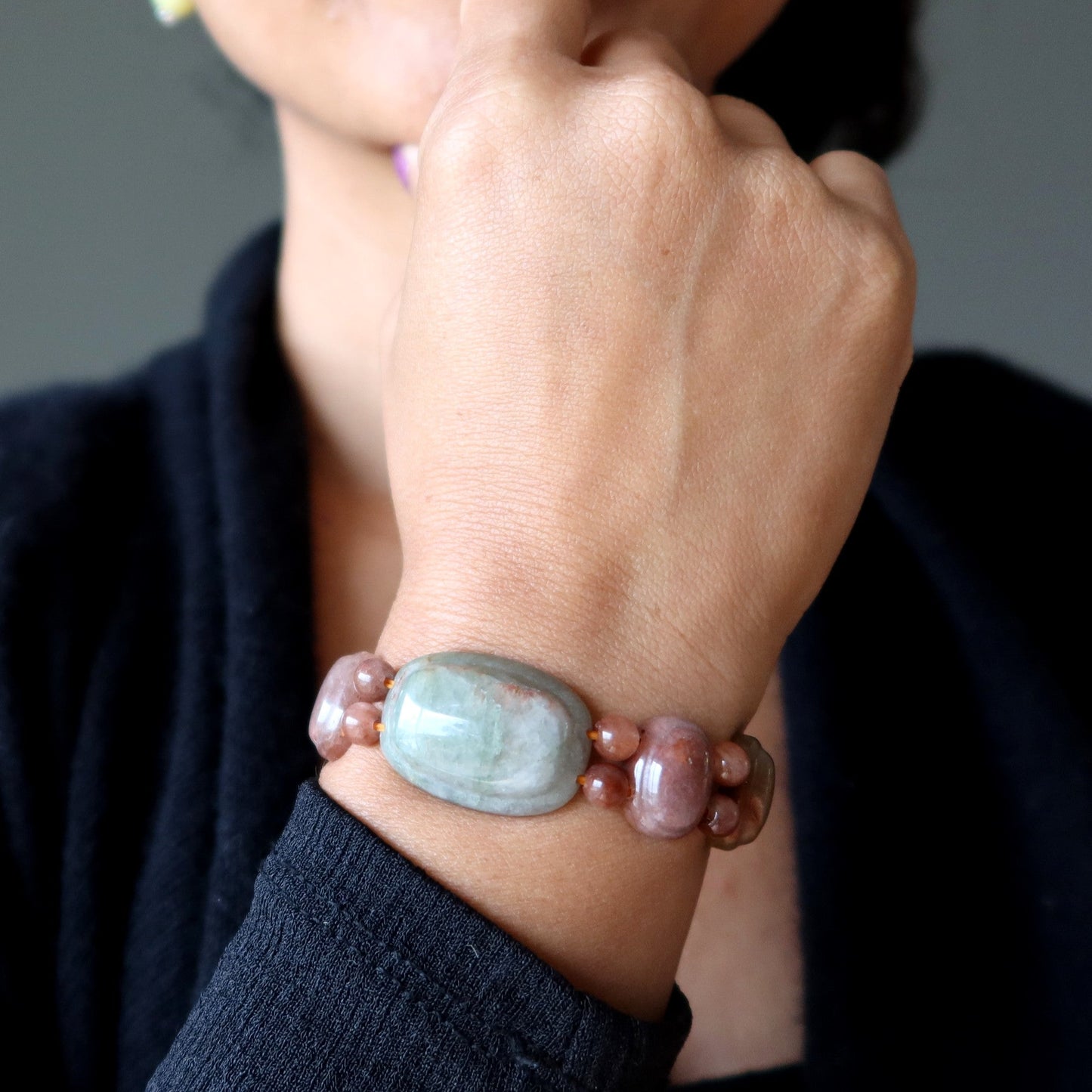 Rutilated Quartz Bracelet Chlorite Christmas Crystal